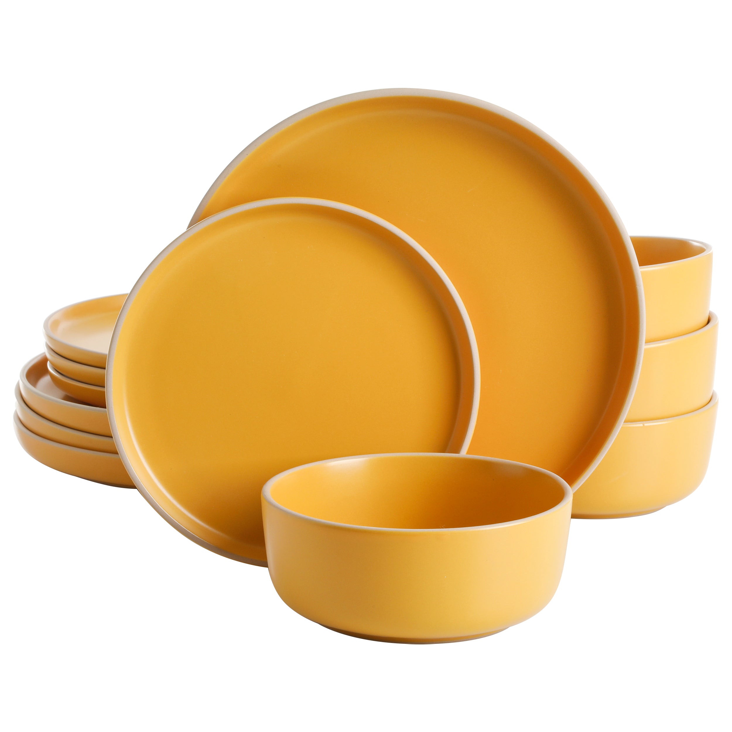Gibson Home Everyday Essential 12-Piece Stoneware Dinnerware Set - Image 3