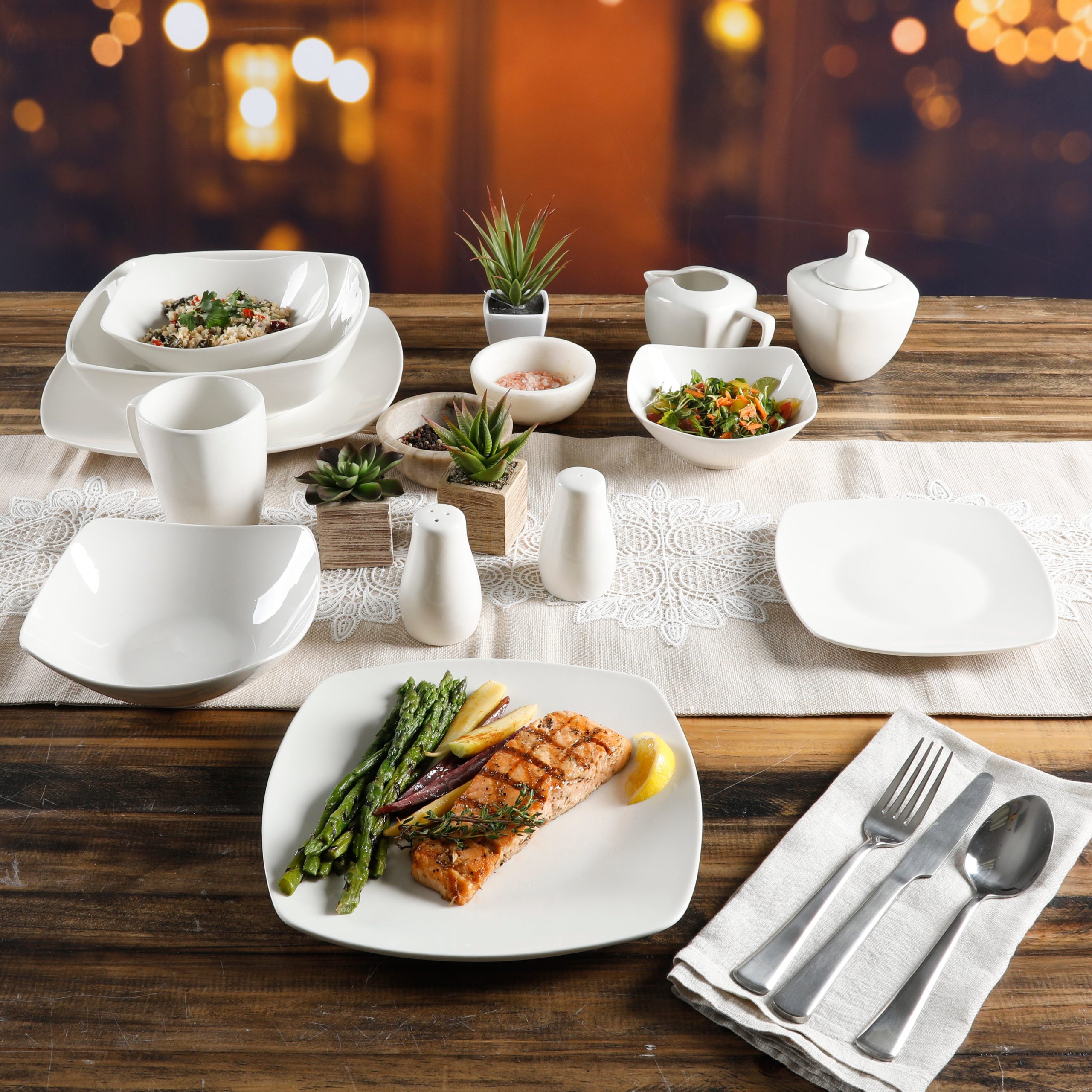 Gibson Home Zen Buffet 39-Piece Porcelain Expanded Dinnerware Set - Image 2