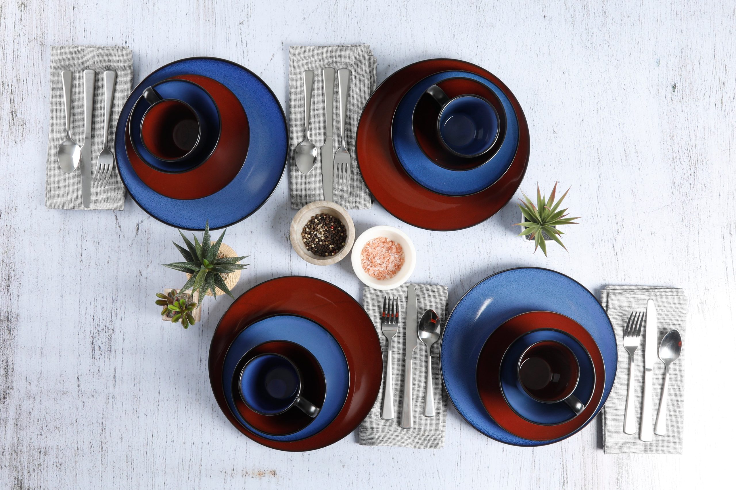 Gibson Elite Soho Lounge Round 16-Piece Reactive Stoneware Dinnerware Set - Image 9