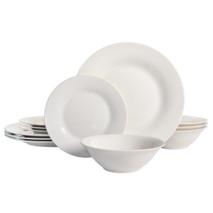 Gibson Home Everyday Round 12-Piece Fine Ceramic Dinnerware Set