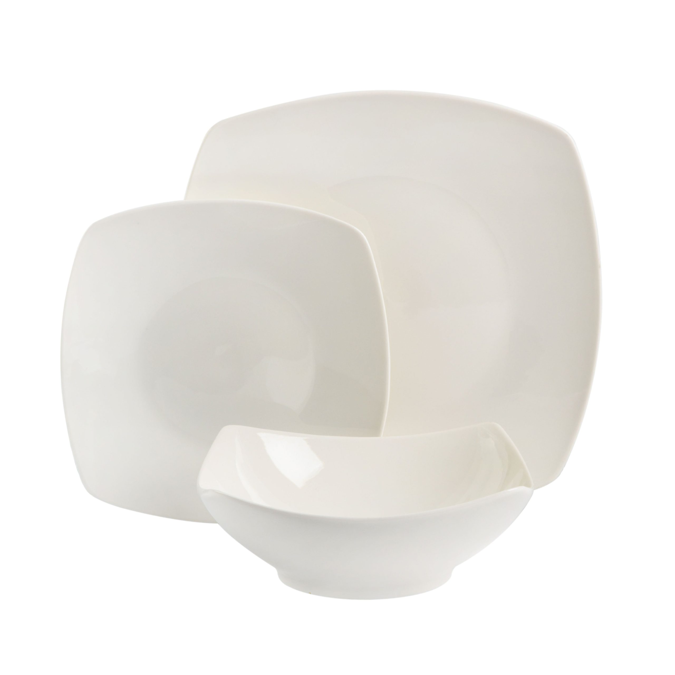 Gibson Home Everyday Square 12-Piece Fine Ceramic Dinnerware Set - Image 4