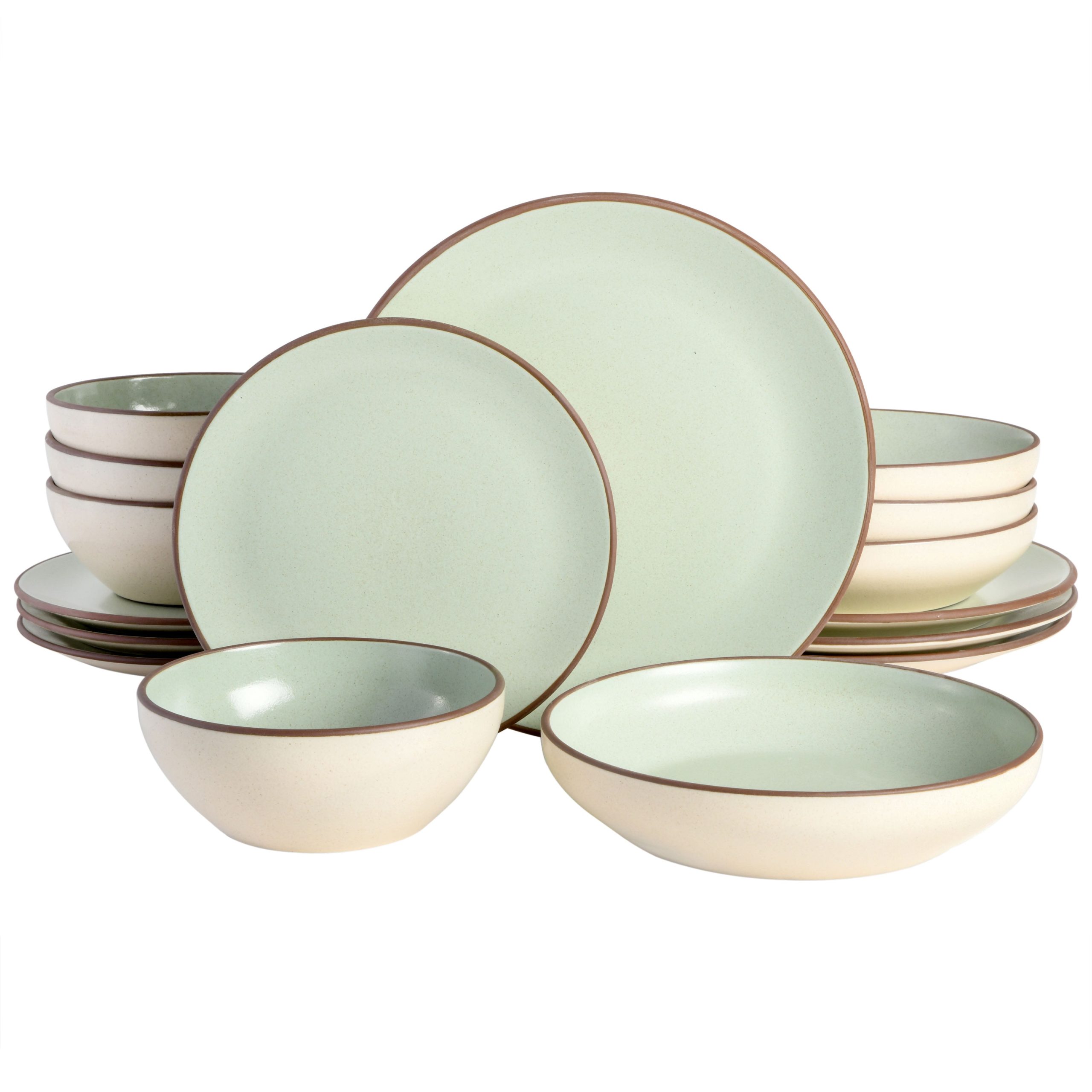 Gibson Elite Contempo Classic 16-Piece Double Bowl Terracotta Dinnerware Set - Image 9
