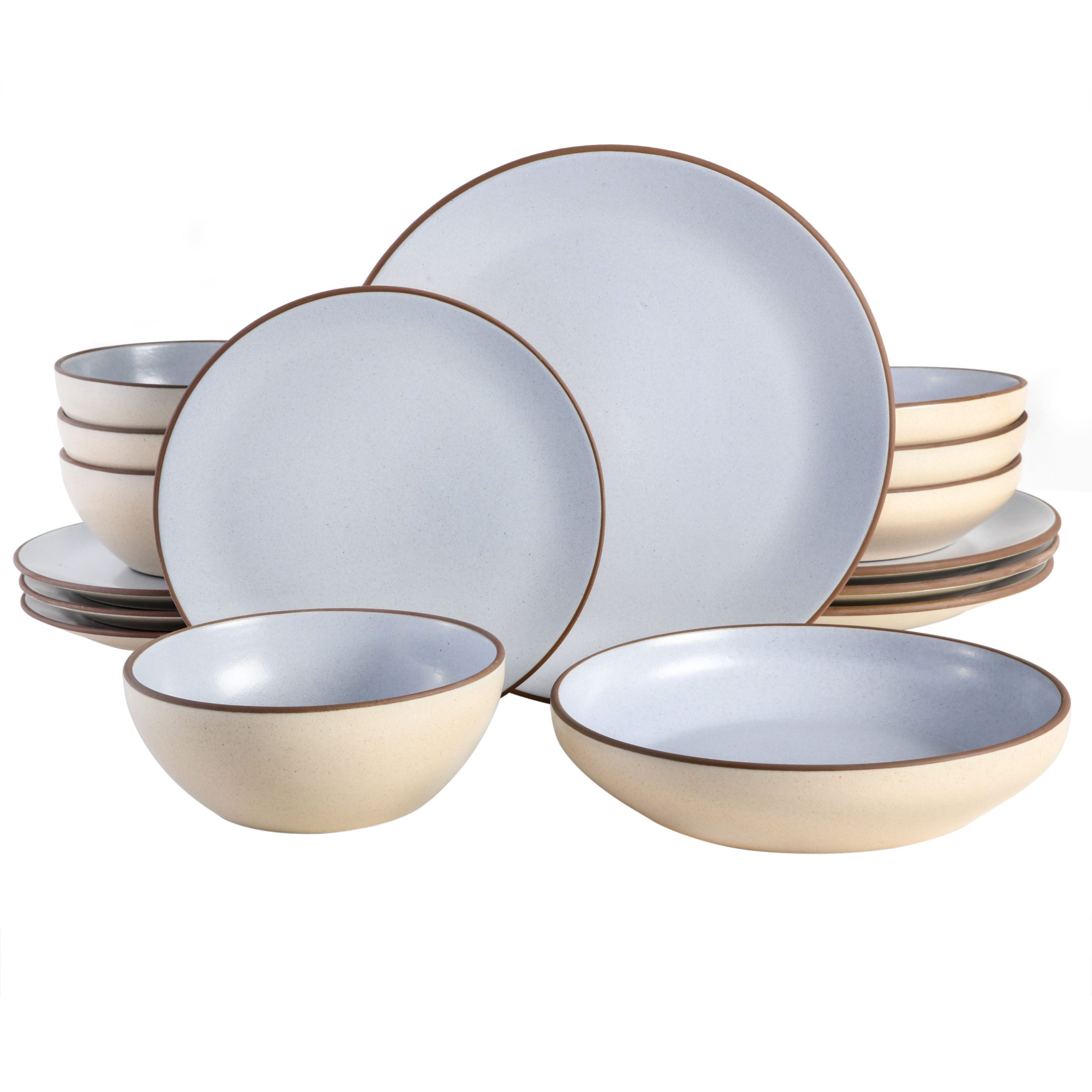 Gibson Elite Contempo Classic 16-Piece Double Bowl Terracotta Dinnerware Set - Image 8