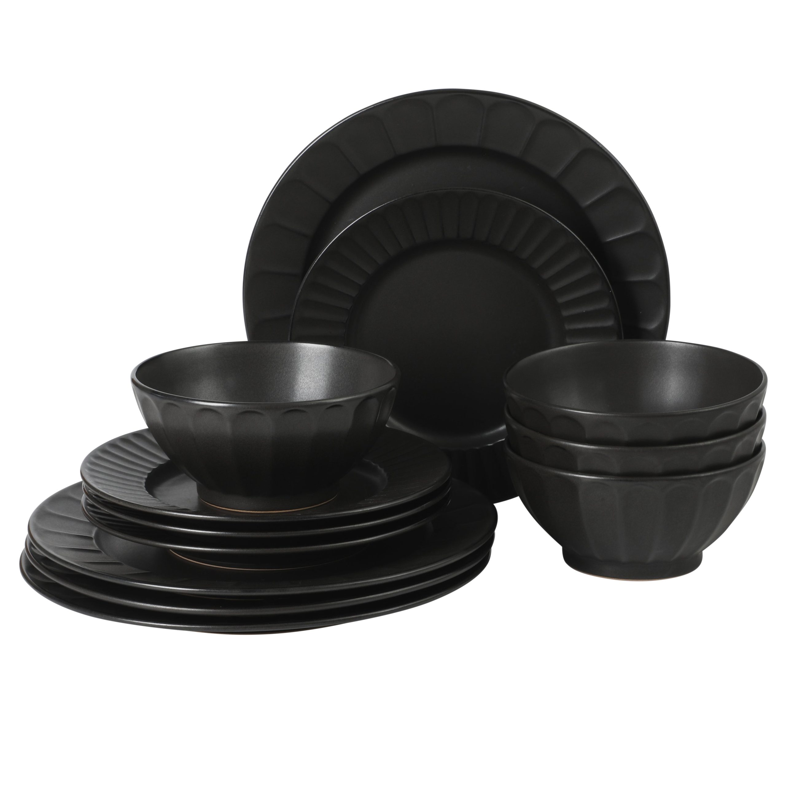 Gibson Elite Winchester Way 12-Piece Embossed Stoneware Dinnerware Set – Reactive Matte Glaze, Durable Lightweight-Tech Plates & Bowls, Everyday Dish Set, Microwave & Dishwasher Safe – Off-White - Image 8