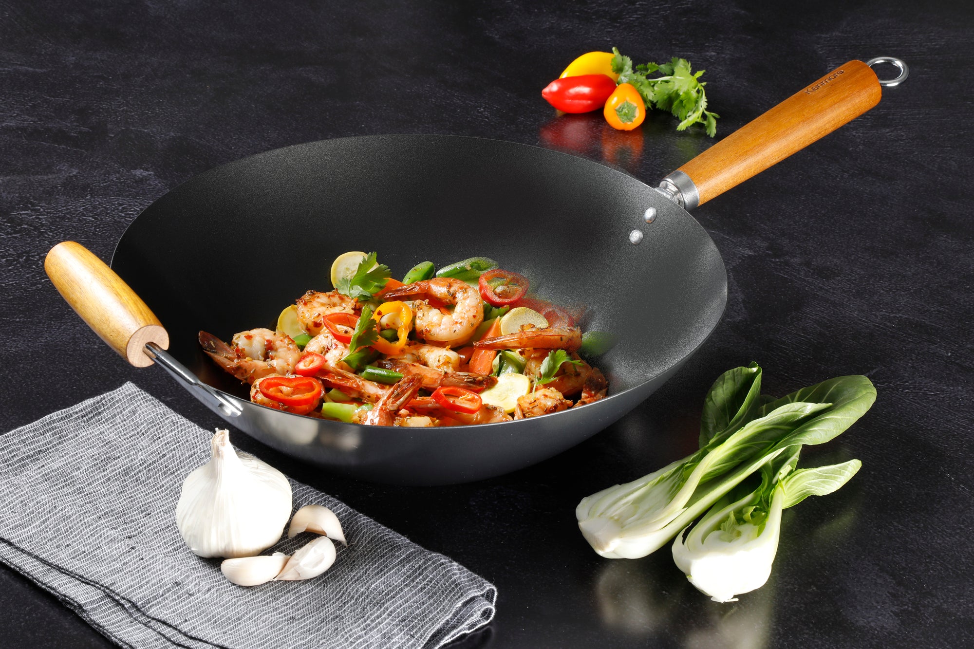 Kenmore Hammond 14-Inch Flat Bottom Wok - Image 2
