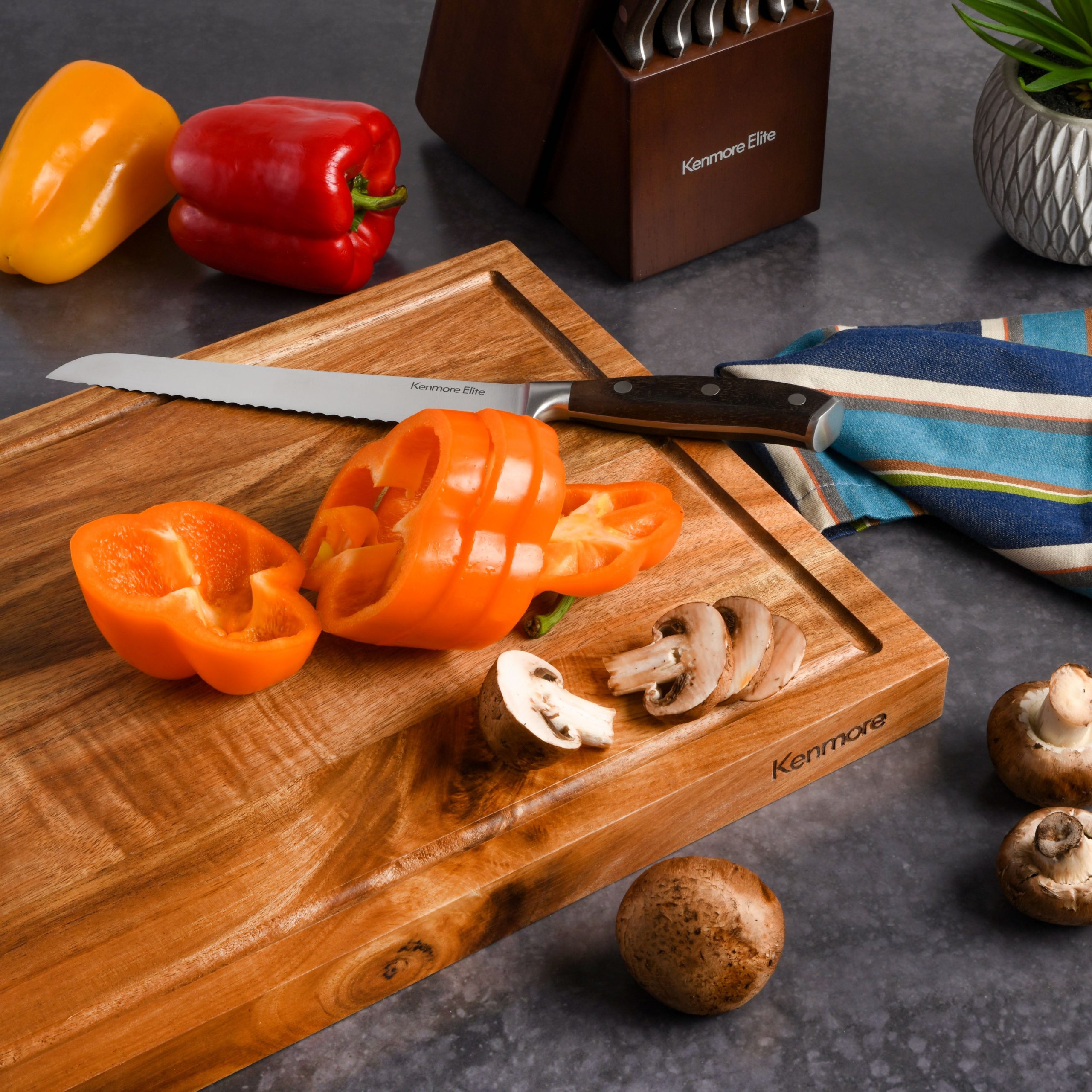 Kenmore Archer 18" x 12" Acacia Wood Cutting Board - Image 2