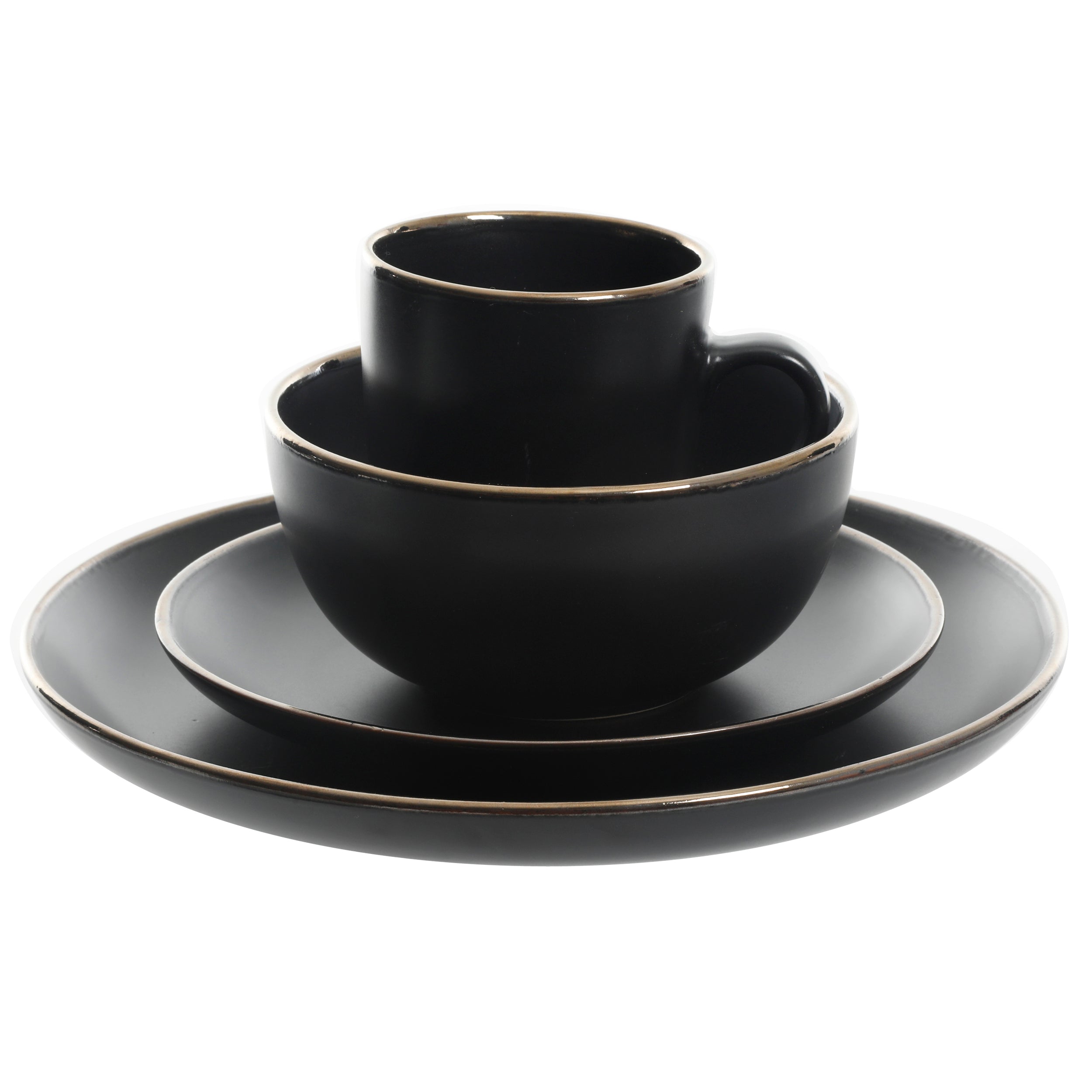 Gibson Home Rockaway Gold 16-Piece Stoneware Dinnerware Set - Image 6