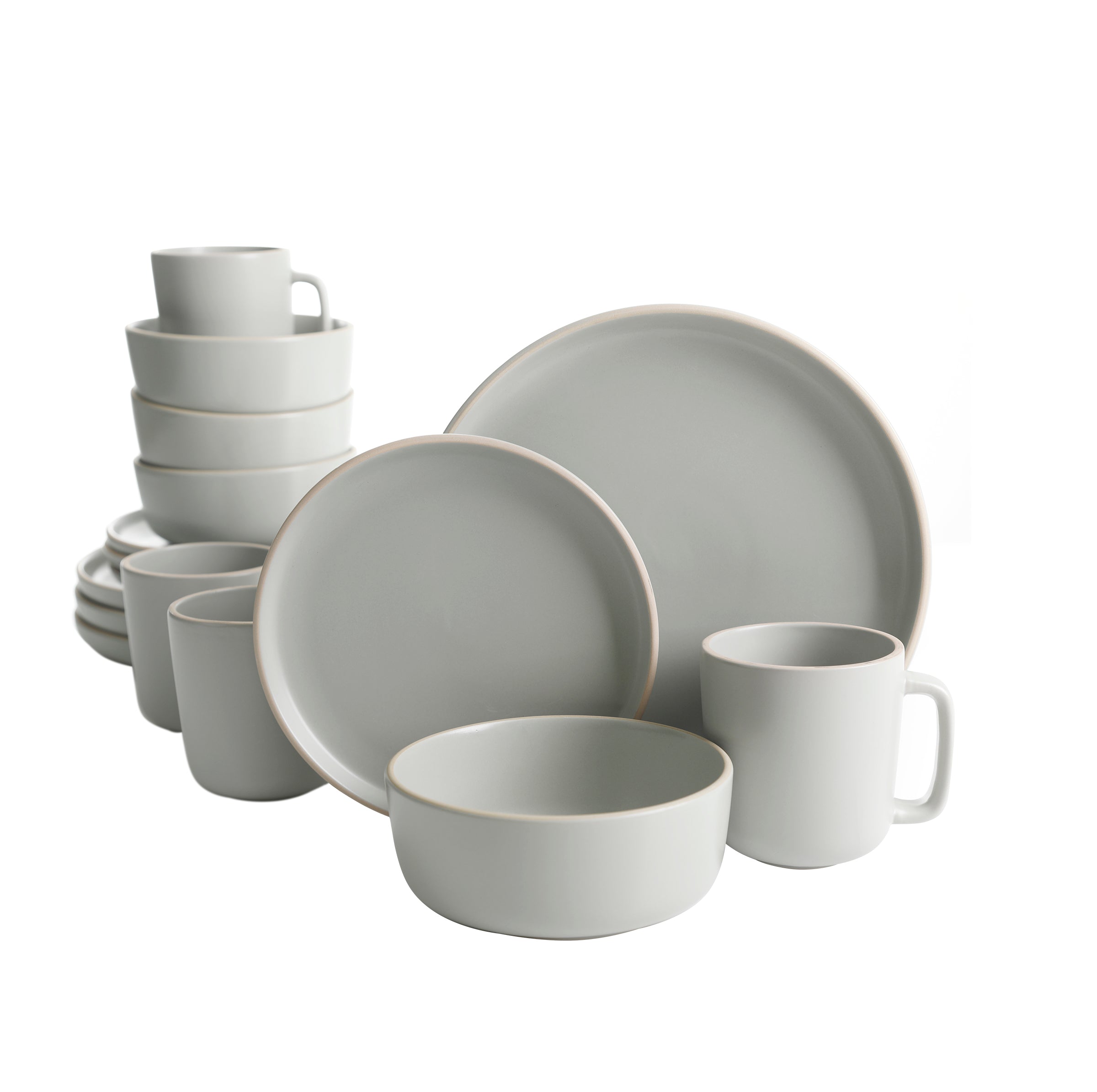 Gibson Home Zuma 16-Piece Round Matte Stoneware Dinnerware Set - Image 5
