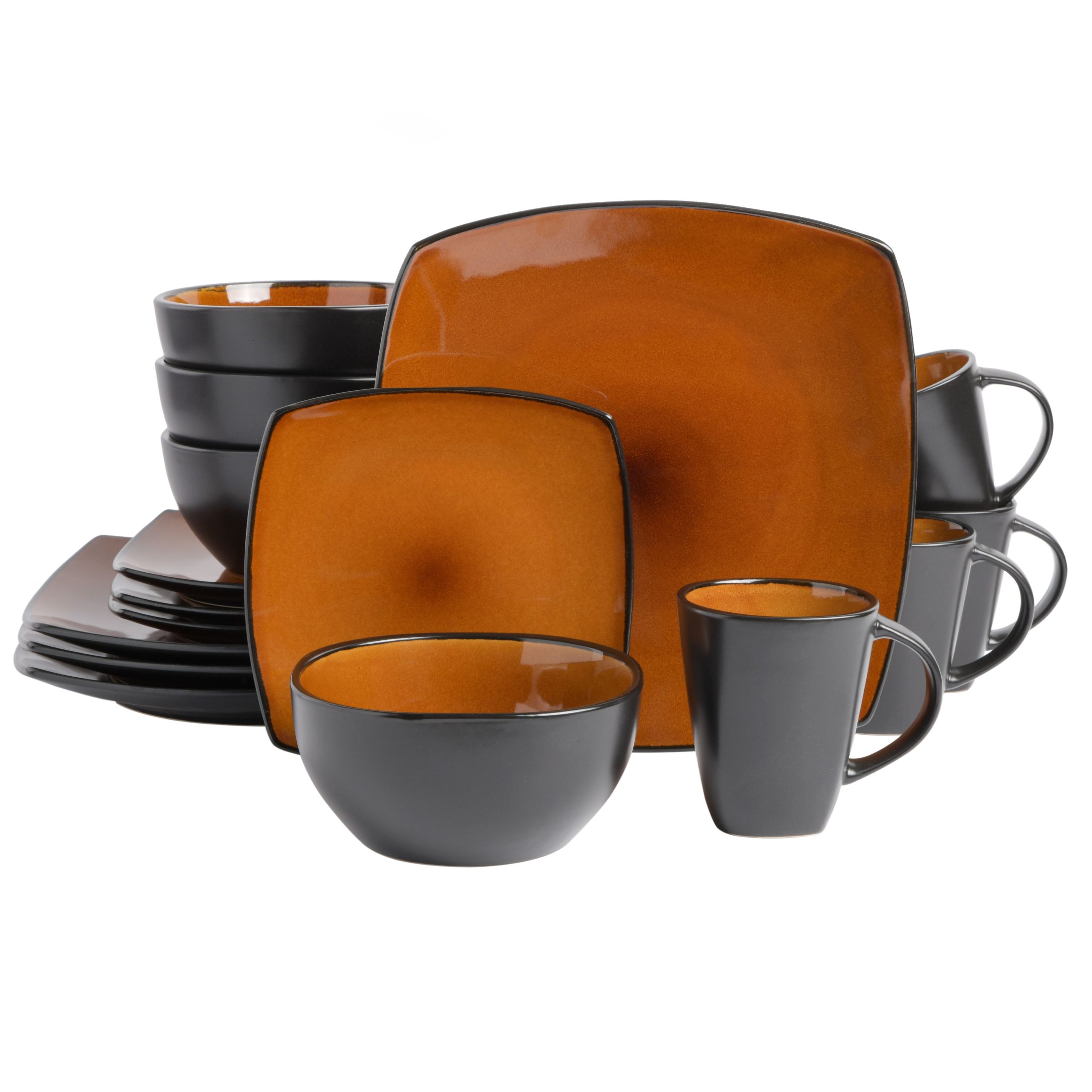 Gibson Elite Soho Lounge Square 16-Piece Stoneware Dinnerware Set - Image 8