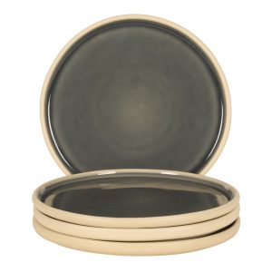 Gibson Elite - Made in Portugal - Port Gaia 10.2 Inch Dinner Plates Set of 4 - Reactive Glaze Dish Set