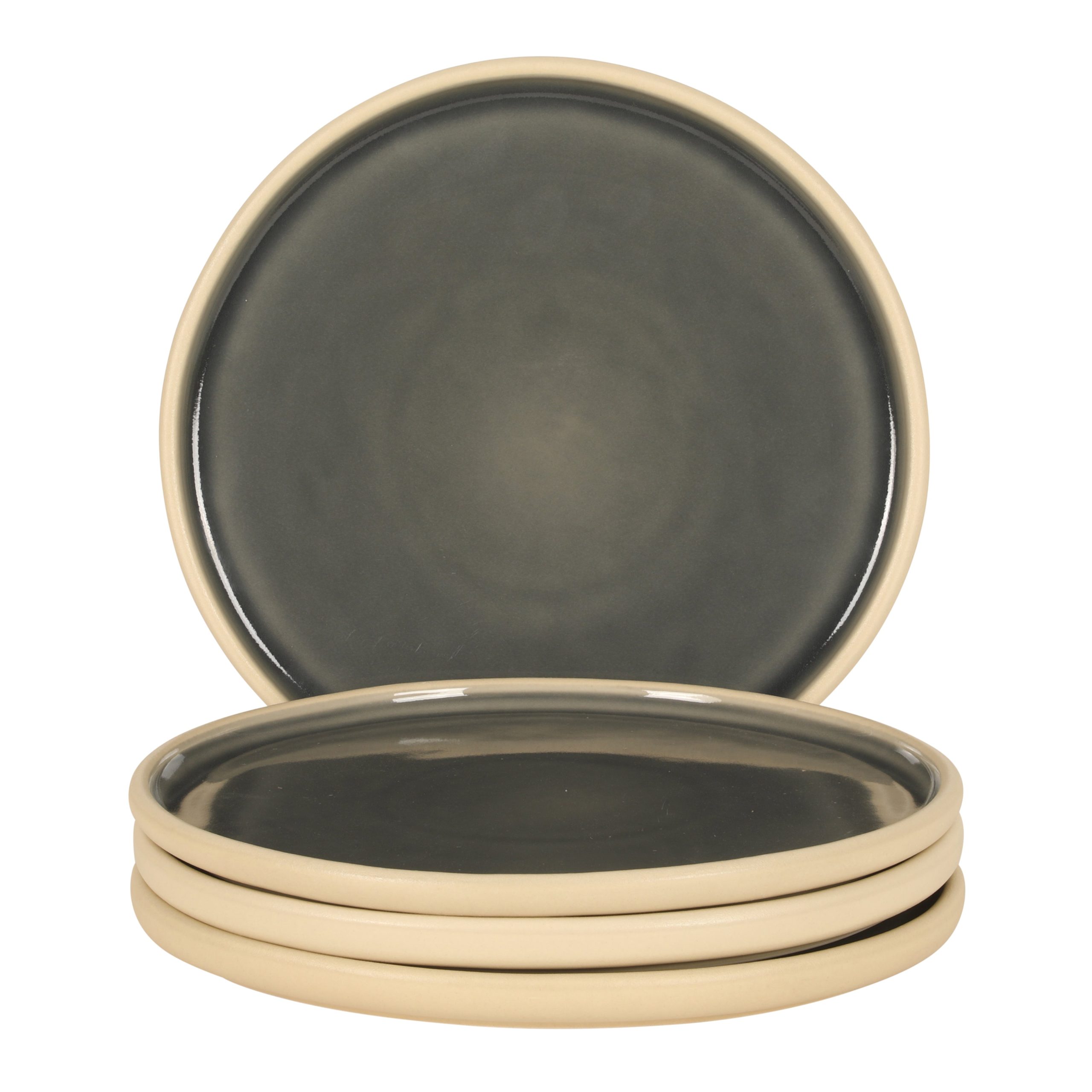 Gibson Elite - Made in Portugal - Port Gaia 10.2 Inch Dinner Plates Set of 4 - Reactive Glaze Dish Set