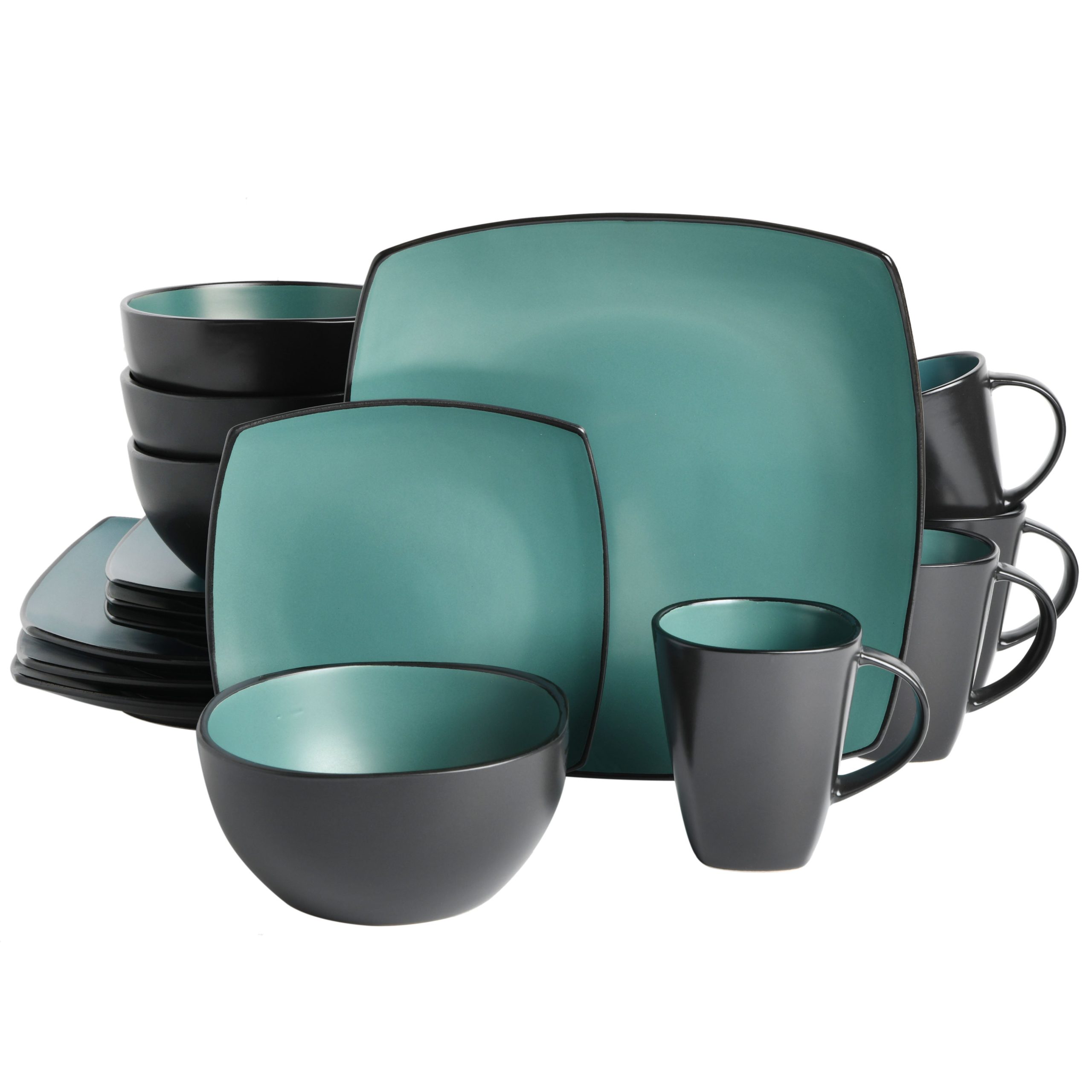 Gibson Elite Soho Lounge Square 16-Piece Stoneware Dinnerware Set - Image 14