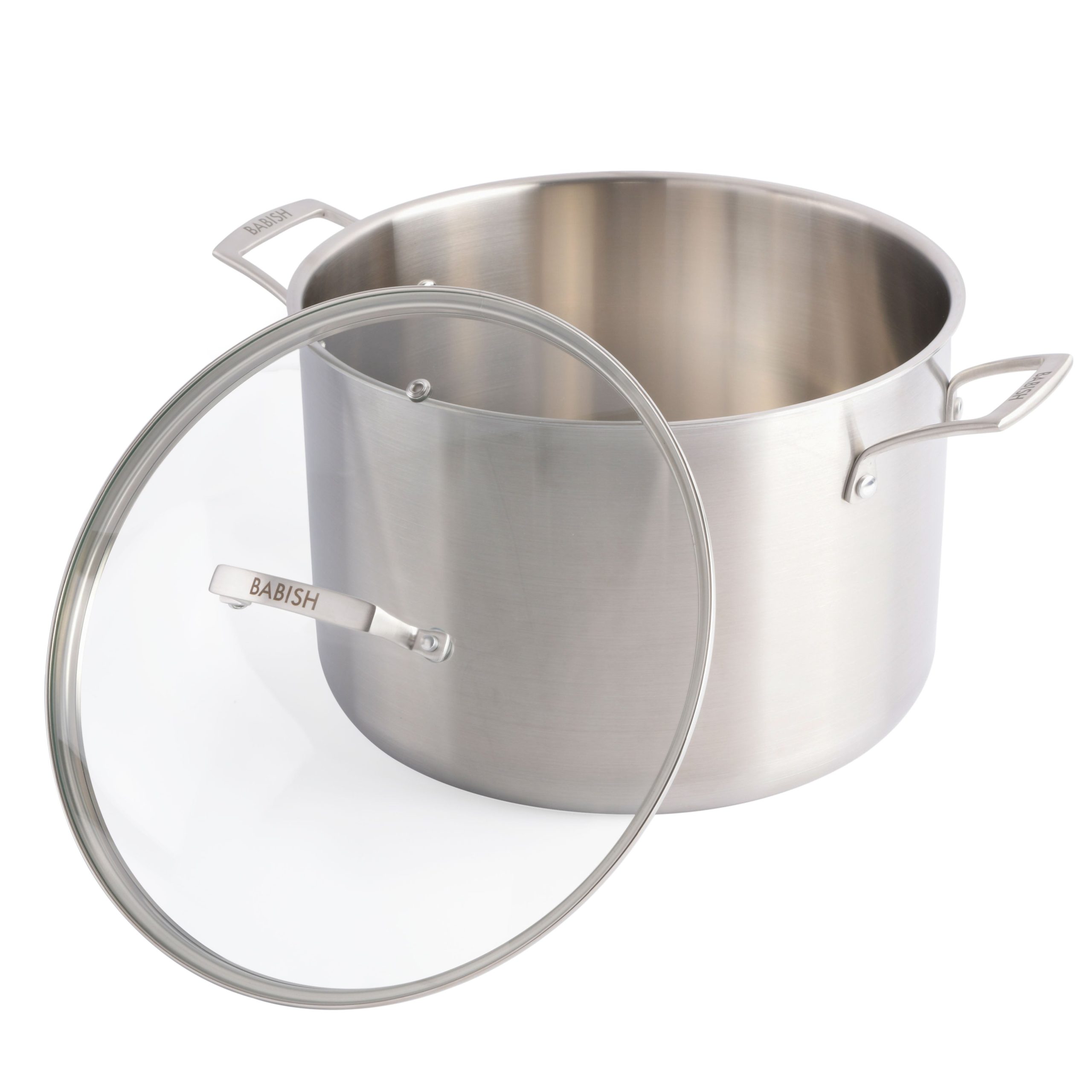 Babish Tri-Ply Stainless Steel Professional Grade Stock Pot w/Lid, 12-Quart - Image 5