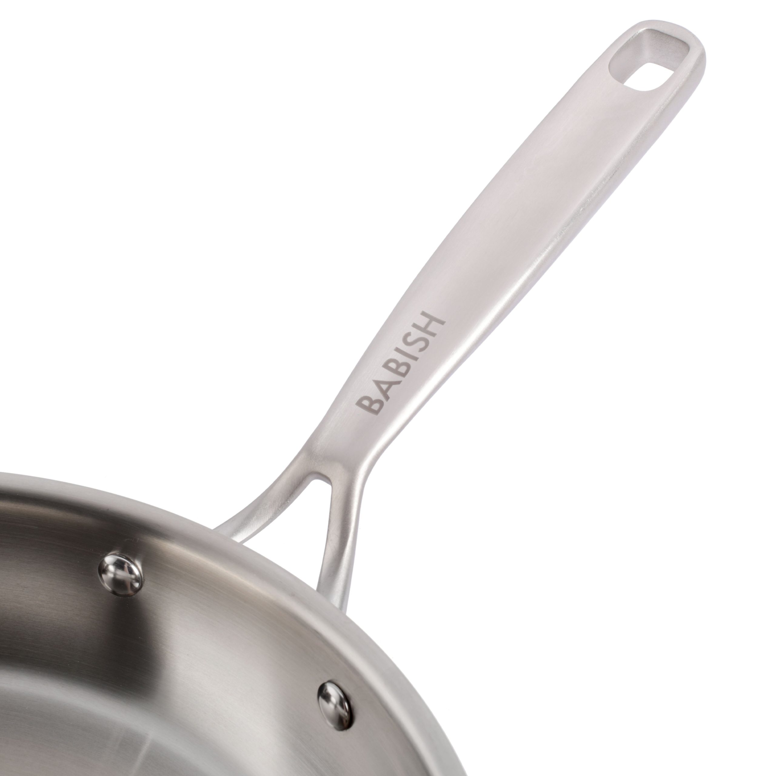 Babish 10-Inch Stainless Steel Triply Professional Grade Fry Pan - Image 5
