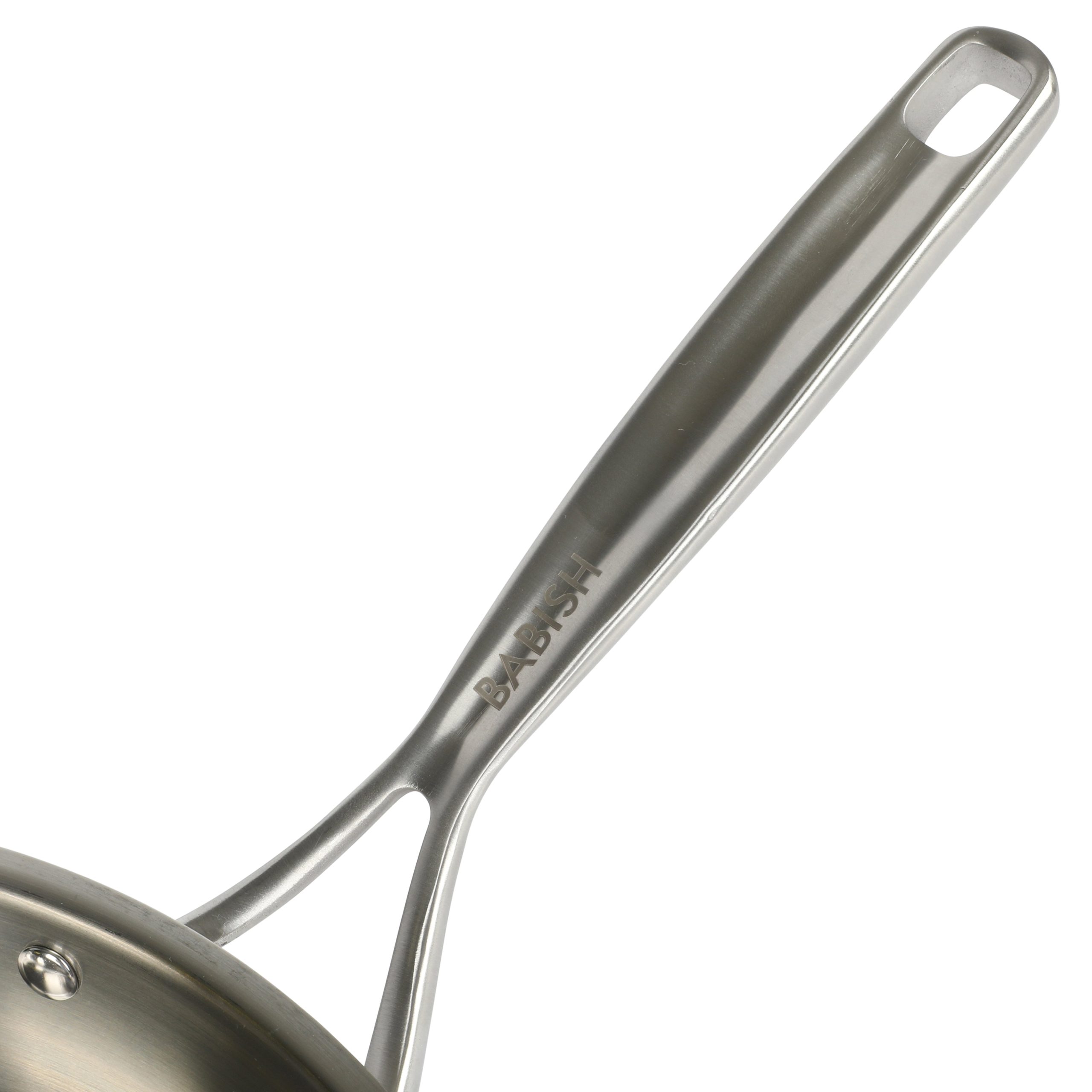 Babish 12 Inch Stainless Steel Triply Professional Grade Fry Pan w/ Stainless Lid - Image 5