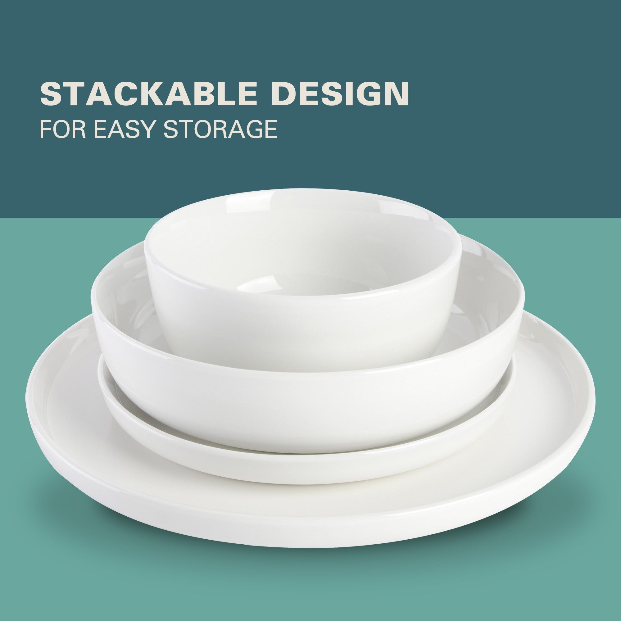 Gibson Home Oslo 16-Piece Porcelain Dinnerware Set - Image 5