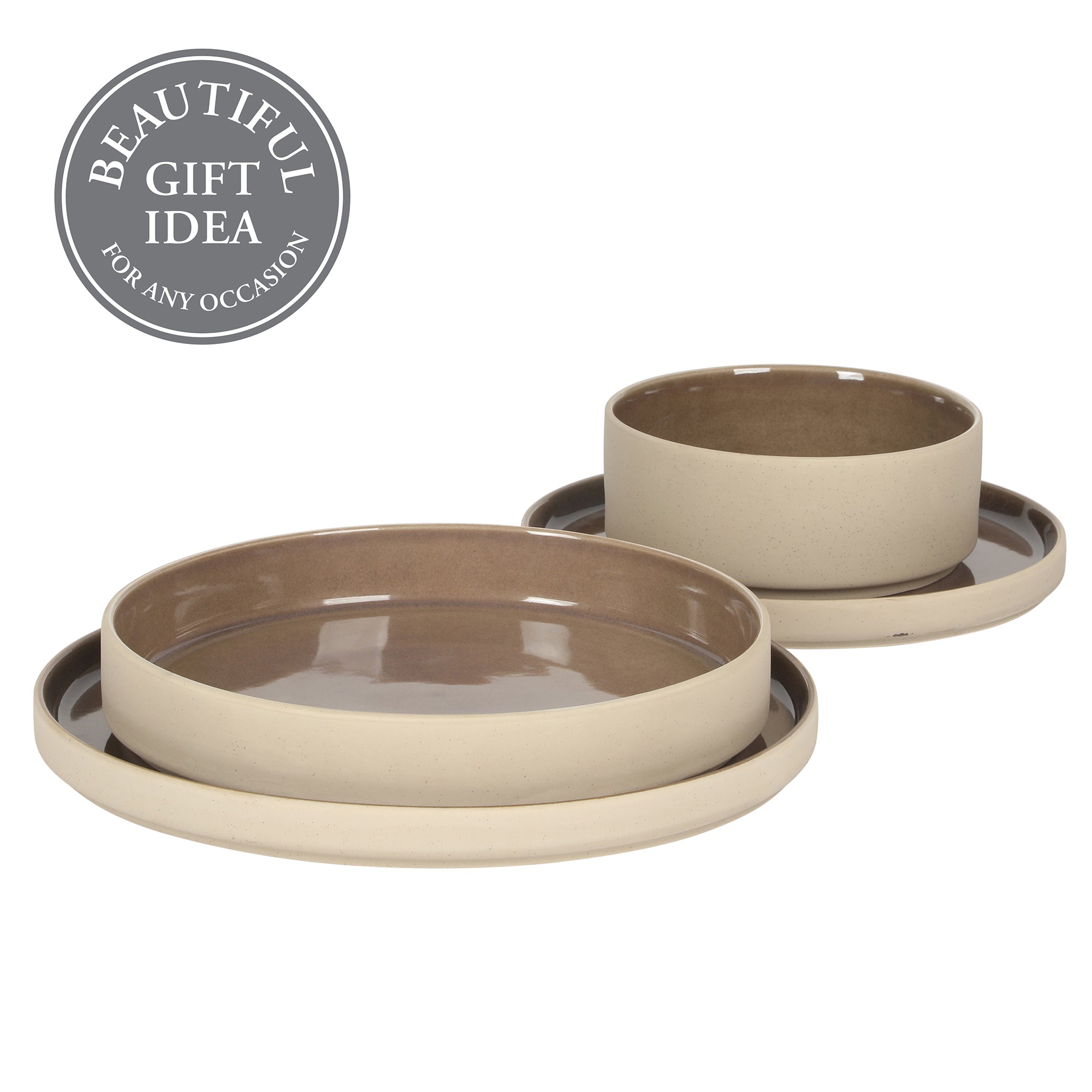 Gibson Elite Liberty Bay 16-Piece Pottery Clay Stoneware Dinnerware Set – Reactive Glaze, Stackable Plates and Bowls W/ Pasta Bowl, Service for 4 – Microwave & Dishwasher Safe - Image 11