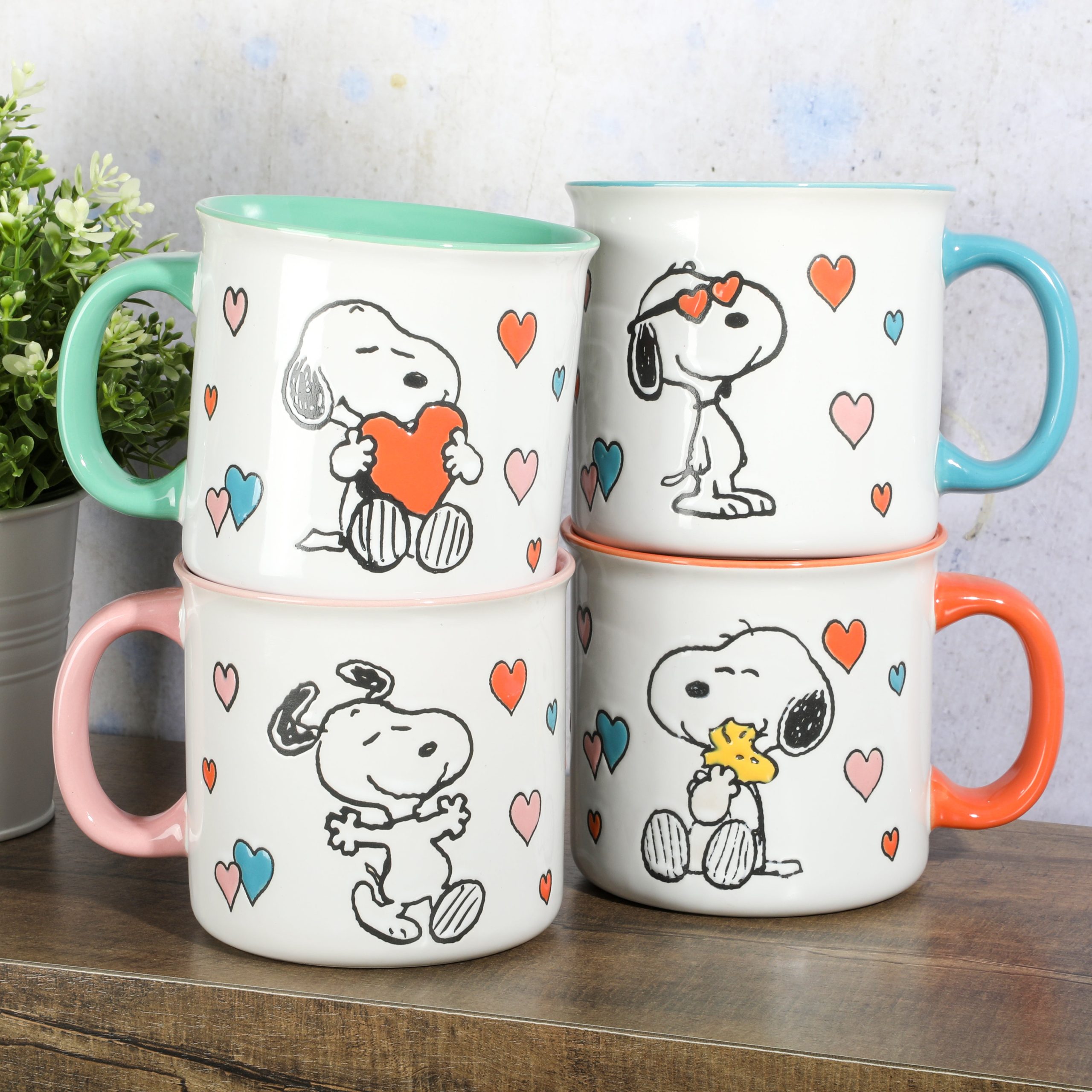 Peanuts Mothers Love 4-Pack Large 21oz Camper Stoneware Mug Set - Image 3