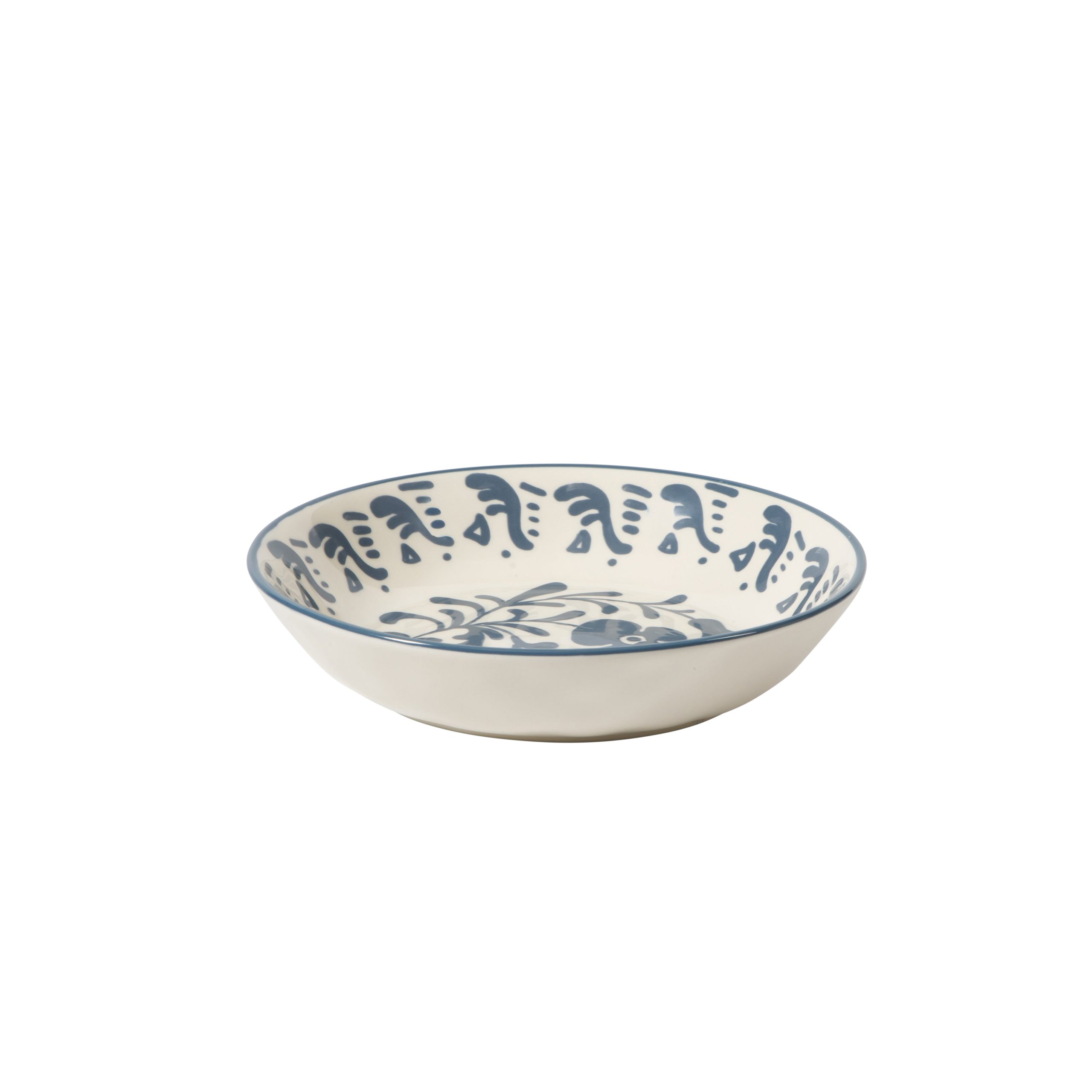 Bloomhouse - 2-Time Oprah’s Favorite Things - Valencia Flor 16 Piece Dinnerware Set, Artisanal Decorated Stoneware Plates & Bowls, Service for 4, Microwave & Dishwasher Safe, Iris Blue - Image 7