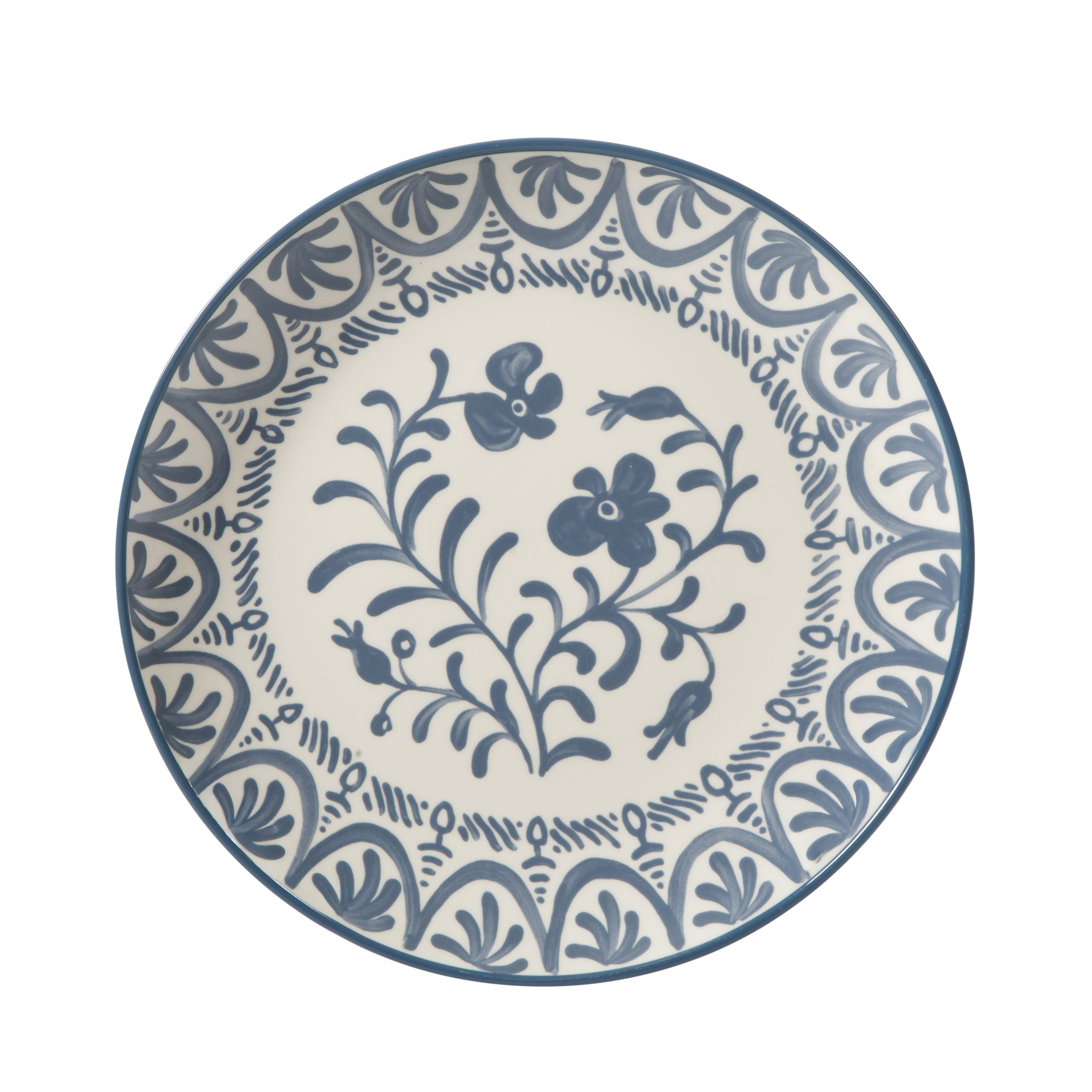 Bloomhouse - 2-Time Oprah’s Favorite Things - Valencia Flor 4 Piece 10.75” Dinner Plate Set, Stoneware Plates, Mediterranean Floral Decal Design, Microwave & Dishwasher Safe - Image 4