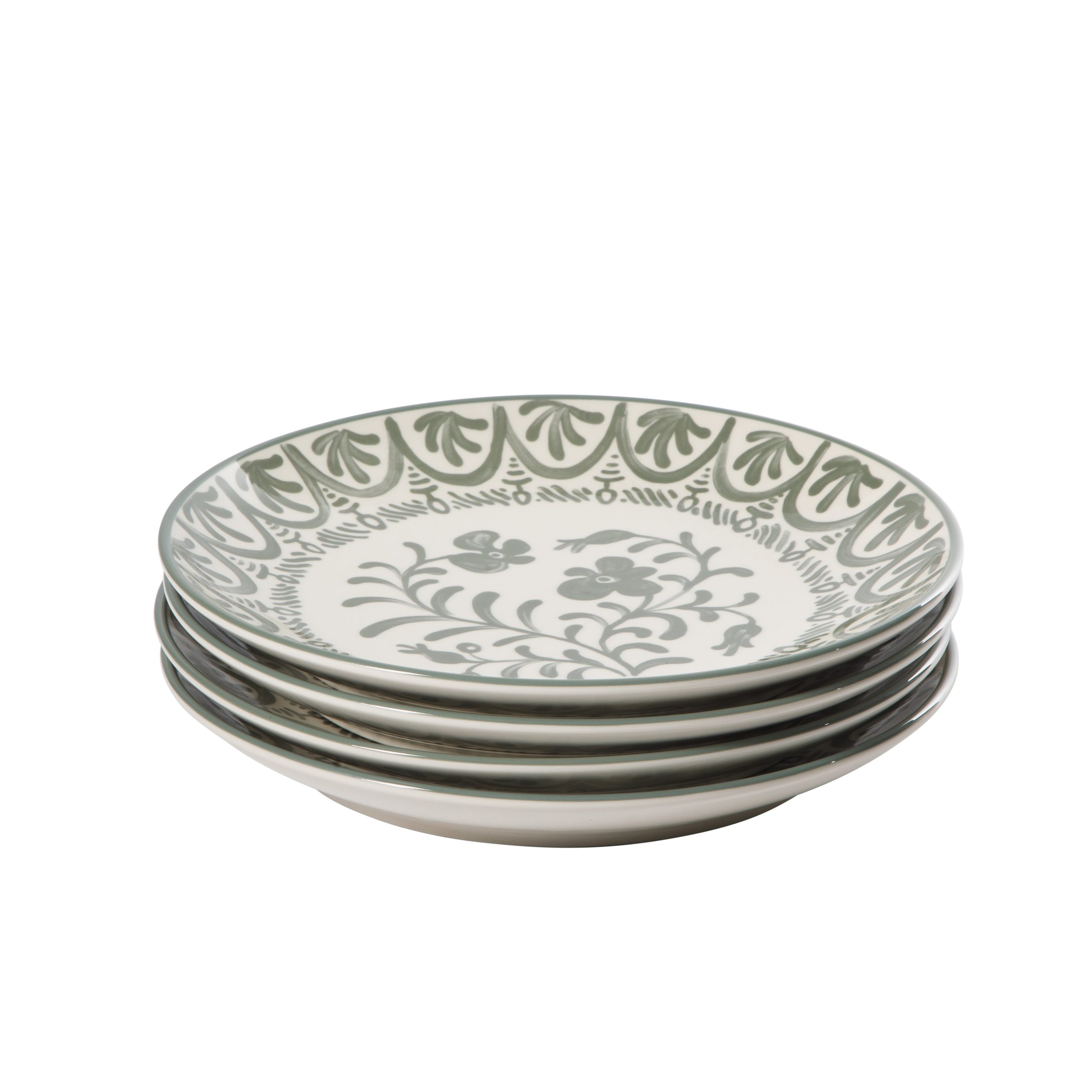 Bloomhouse - 2-Time Oprah’s Favorite Things - Valencia Flor 4 Piece 10.75” Dinner Plate Set, Stoneware Plates, Mediterranean Floral Decal Design, Microwave & Dishwasher Safe - Image 10