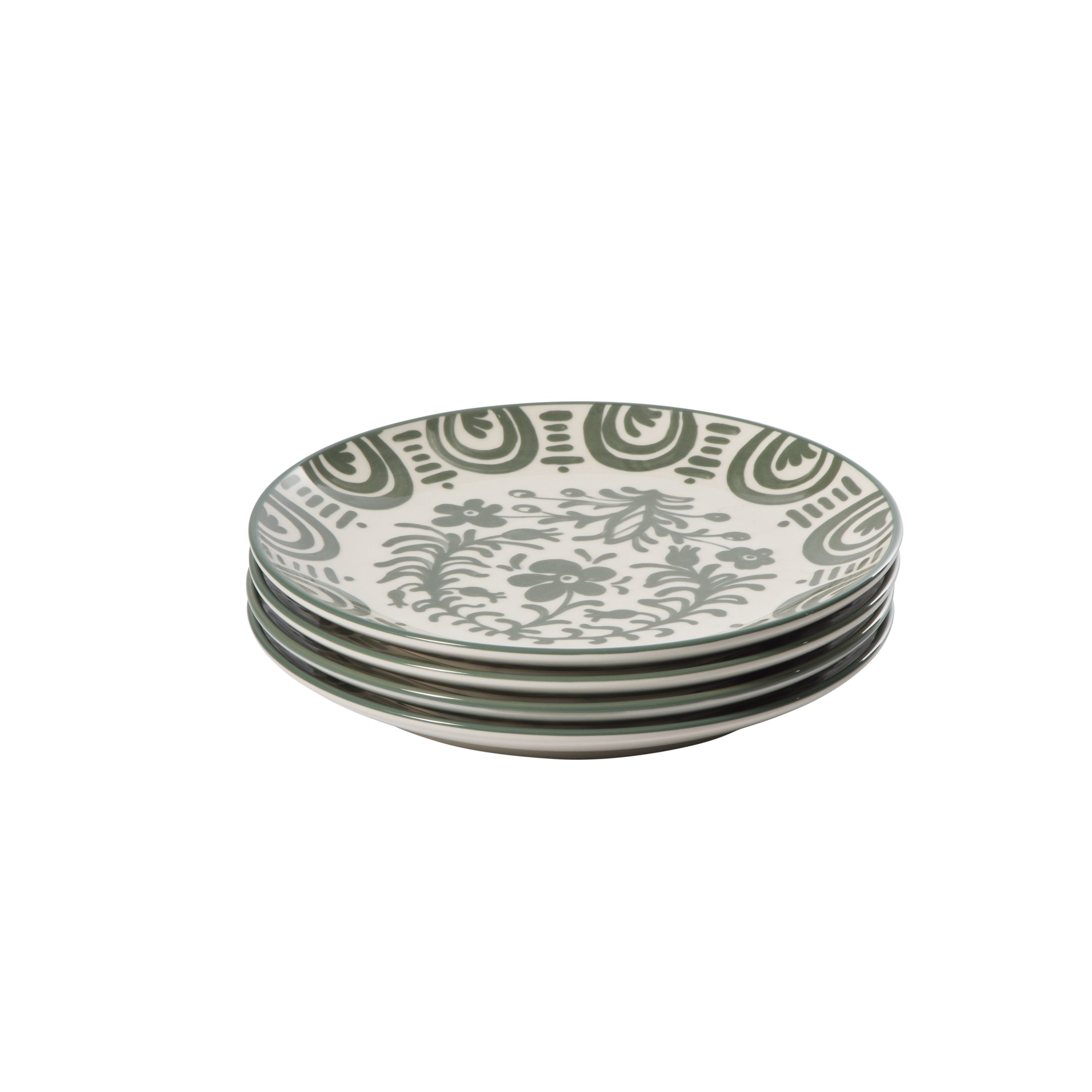 Bloomhouse - 2-Time Oprah’s Favorite Things - Valencia Flor 4 Piece Dessert & Salad Plate Set, 8.75” Stoneware Plates, Mediterranean Floral Decal Design, Microwave & Dishwasher Safe - Image 9