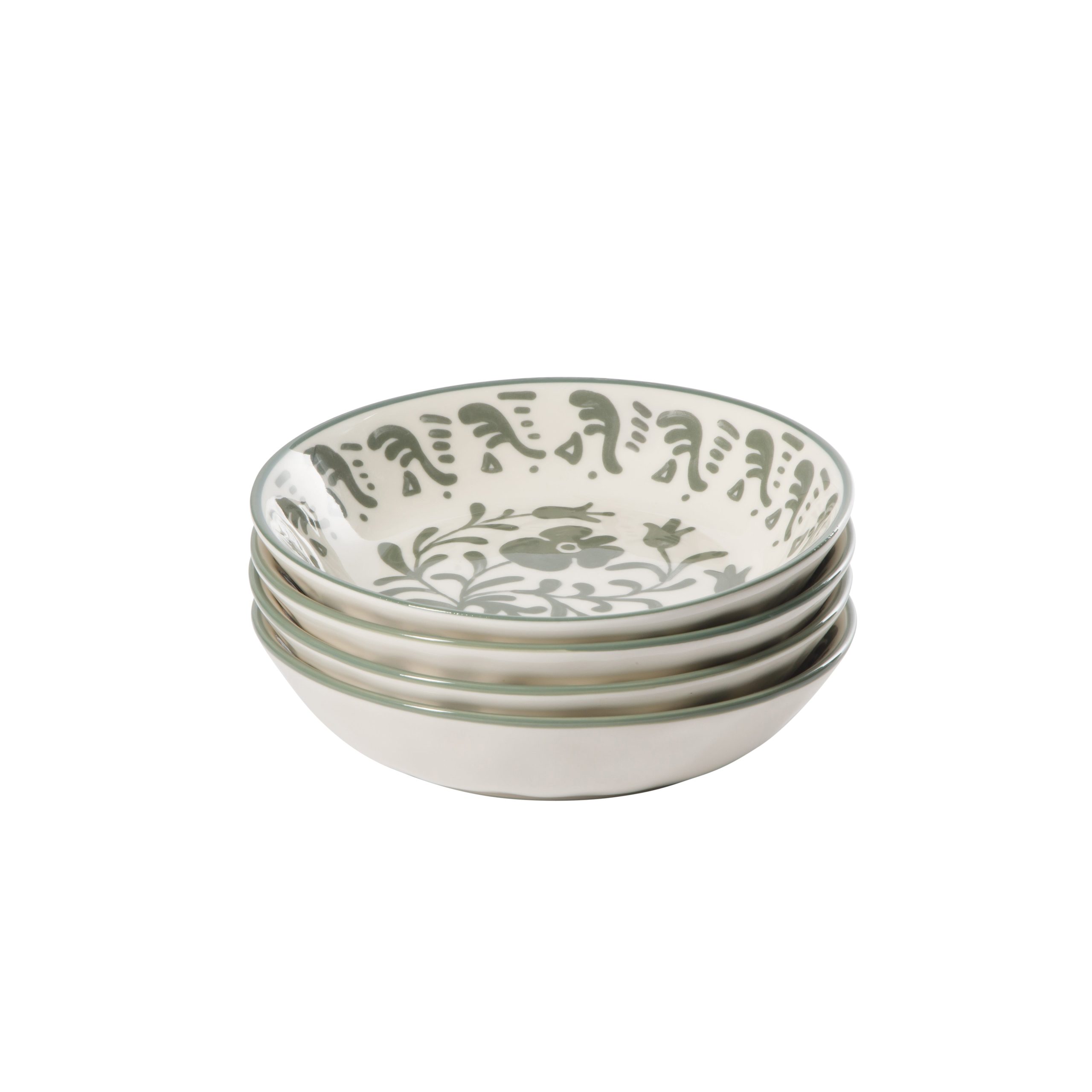 Bloomhouse - 2-Time Oprah’s Favorite Things - Valencia Flor 4 Piece Dinner Bowl Set, 8” Stoneware Pasta Bowls, Mediterranean Floral Decal Design, Microwave & Dishwasher Safe - Image 10