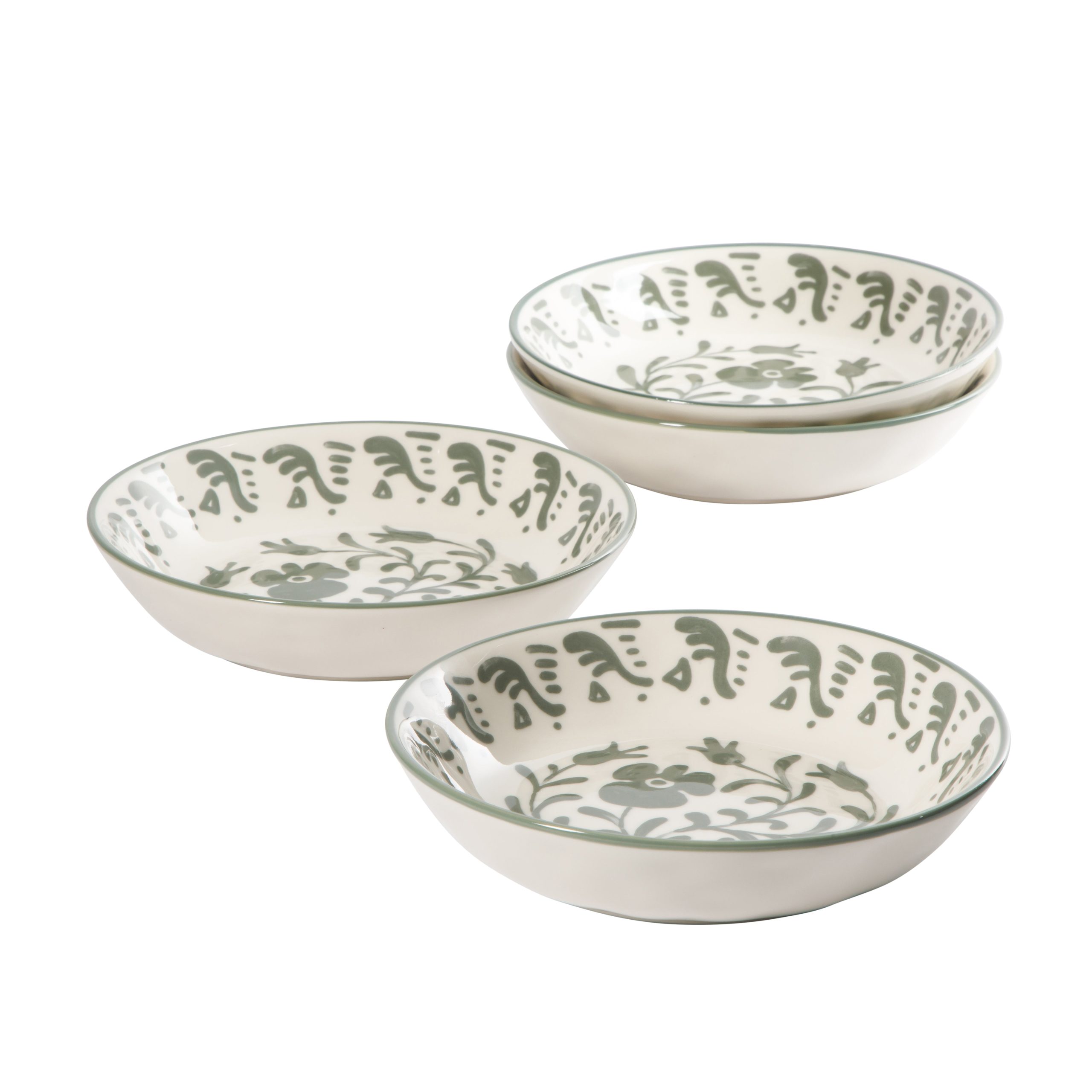 Bloomhouse - 2-Time Oprah’s Favorite Things - Valencia Flor 4 Piece Dinner Bowl Set, 8” Stoneware Pasta Bowls, Mediterranean Floral Decal Design, Microwave & Dishwasher Safe - Image 9