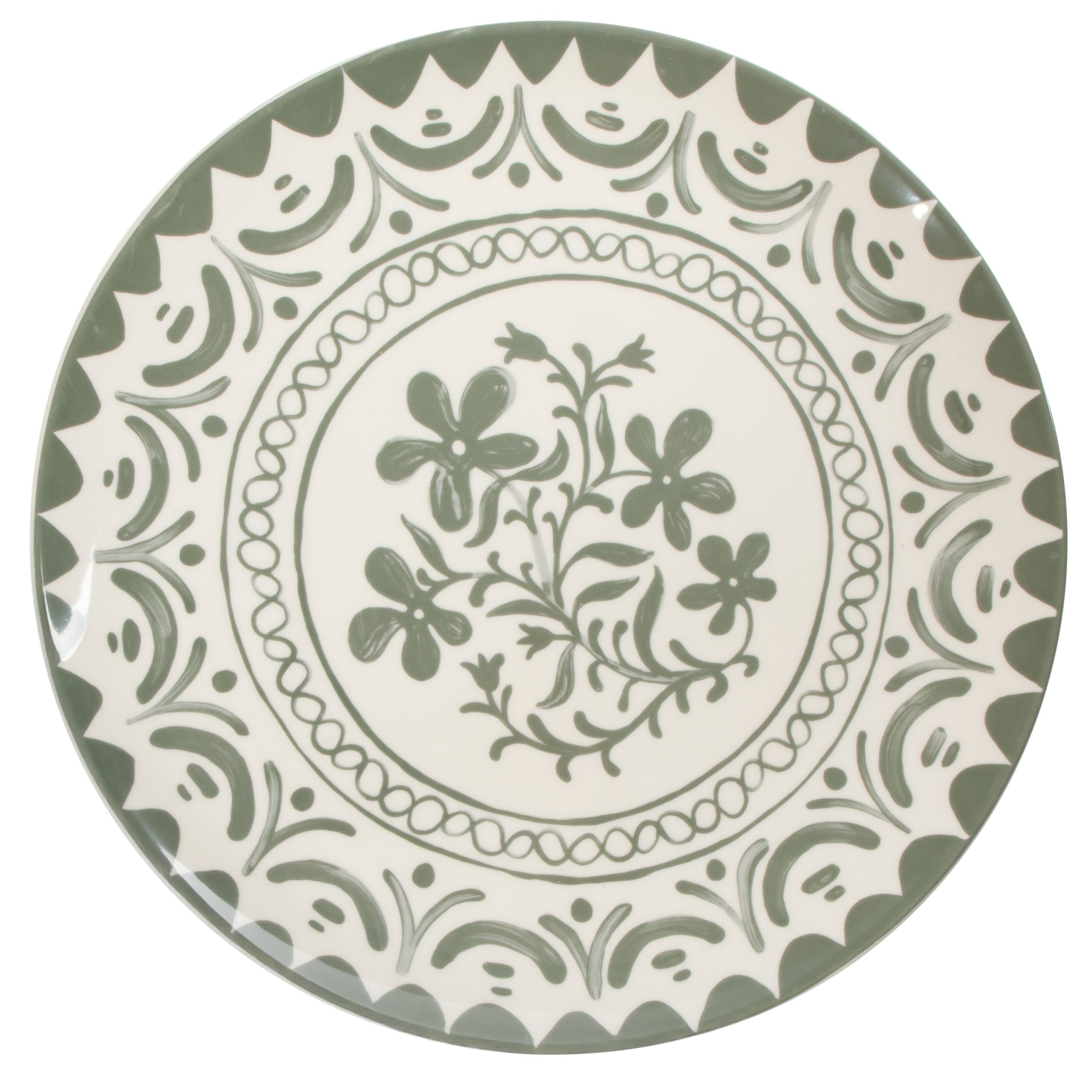 Bloomhouse - 2-Time Oprah’s Favorite Things - Valencia Flor 2 Piece 13” Serving Platter Set, Stoneware Platters, Mediterranean Floral Decal Design, Microwave & Dishwasher Safe, Iris Blue - Image 10
