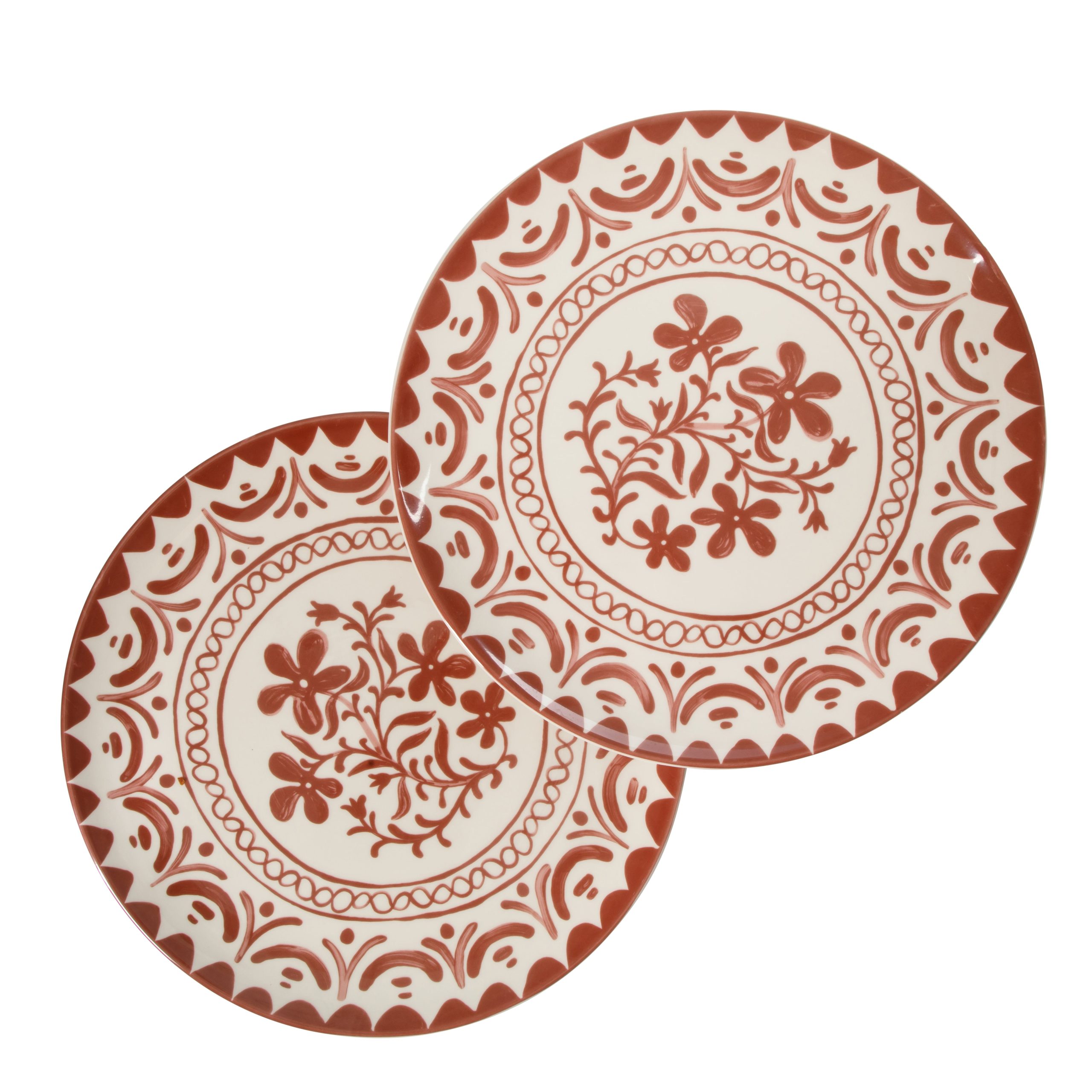 Bloomhouse - 2-Time Oprah’s Favorite Things - Valencia Flor 2 Piece 13” Serving Platter Set, Stoneware Platters, Mediterranean Floral Decal Design, Microwave & Dishwasher Safe, Iris Blue - Image 12