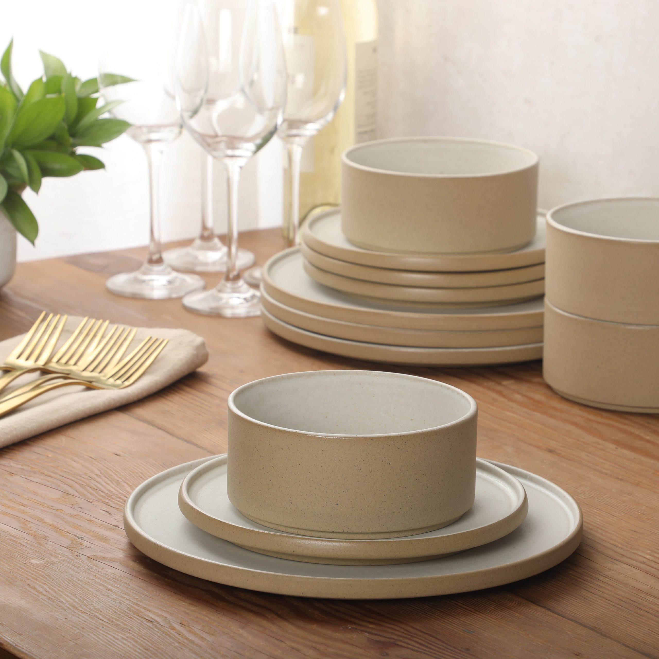 Gibson Elite Villa Amadora - Made in Portugal - 12 Piece Dinnerware Set for 4, Stoneware Plates and Bowls Sets,Dinner Plates, Salad Plates, Cereal Bowls - Image 15