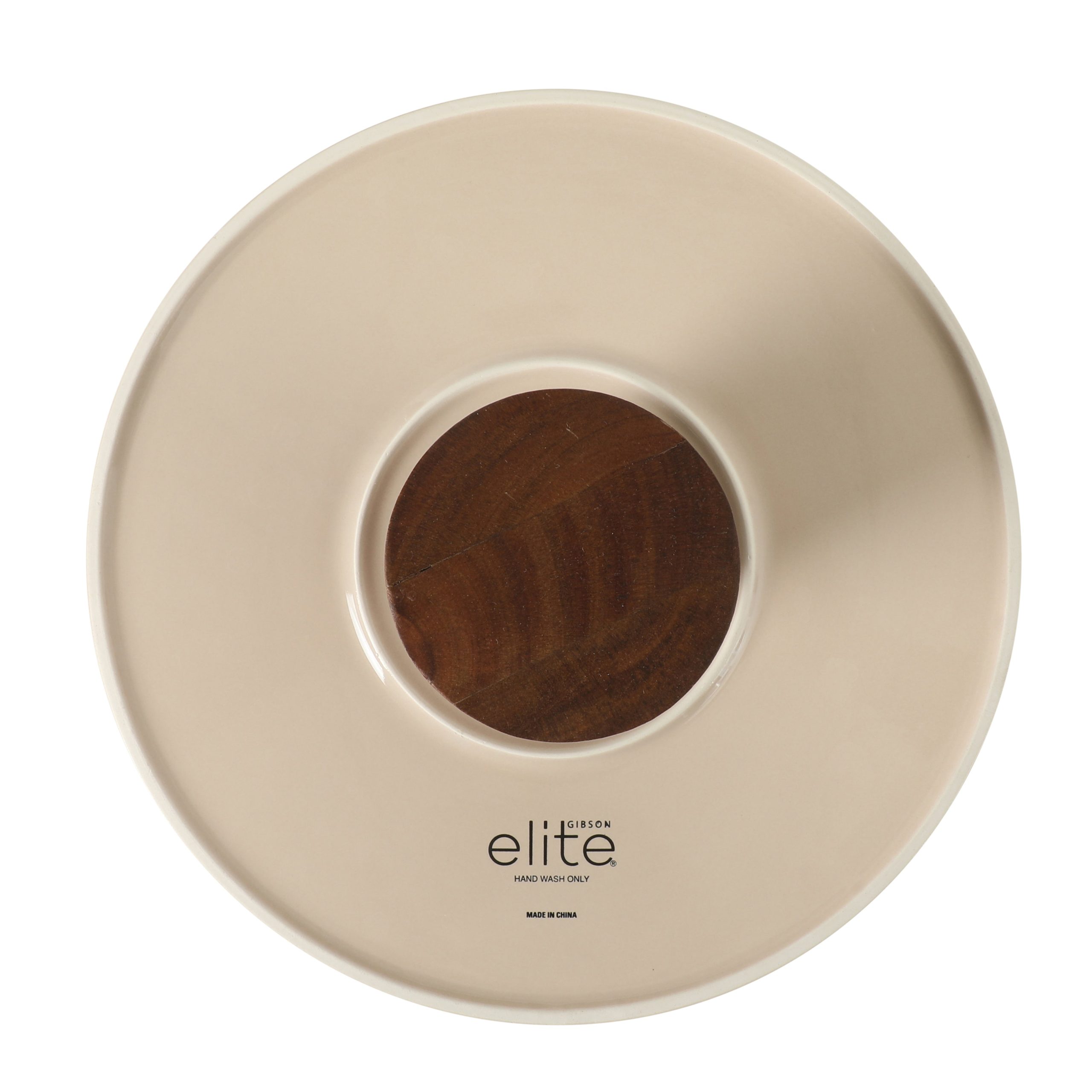 Gibson Elite 10.7-Inch Stoneware Cake Stand with Acacia Wood Base – Taupe Round Dessert Display Stand for Cakes, Cupcakes & Party Entertaining - Image 8