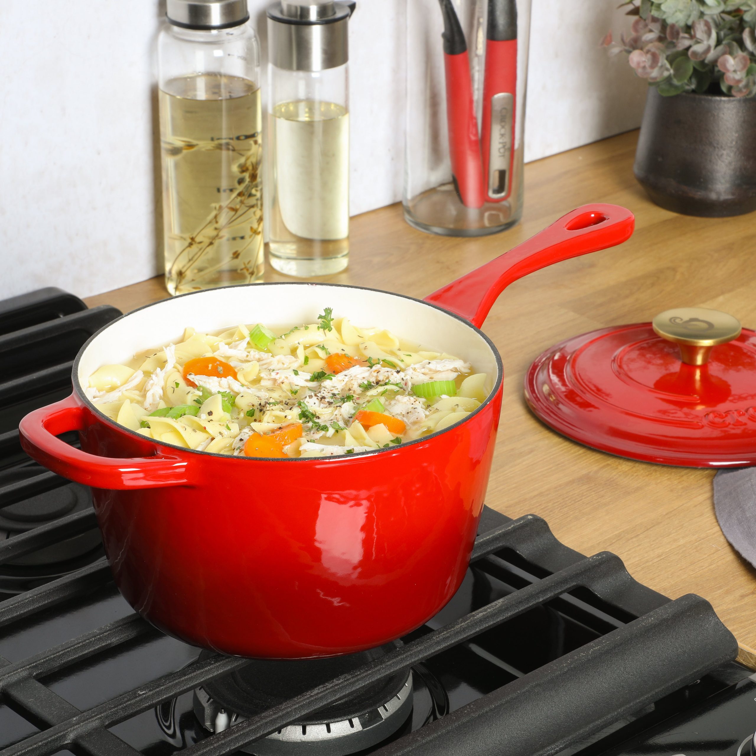 Crock-Pot 3 Qt Enamel Cast Iron Sauce Pan W/Lid - Image 2