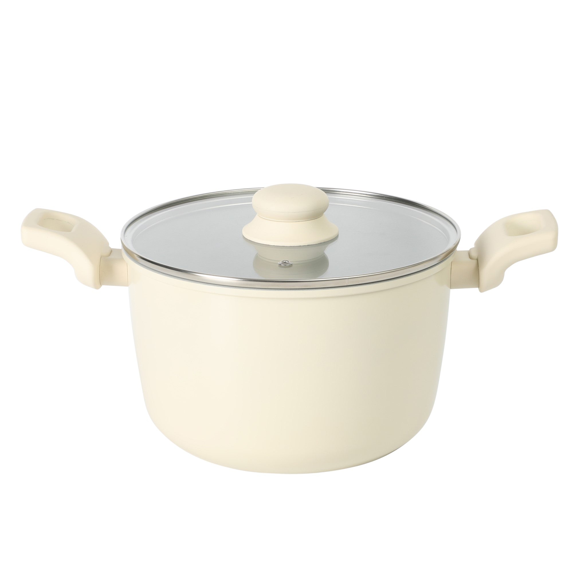 Gibson Home Barnsdall 10 Piece Premium PFA Free Ceramic Nonstick Pots and Pans Aluminum Cookware Set W/ Kitchen Tools - Linen - Image 2