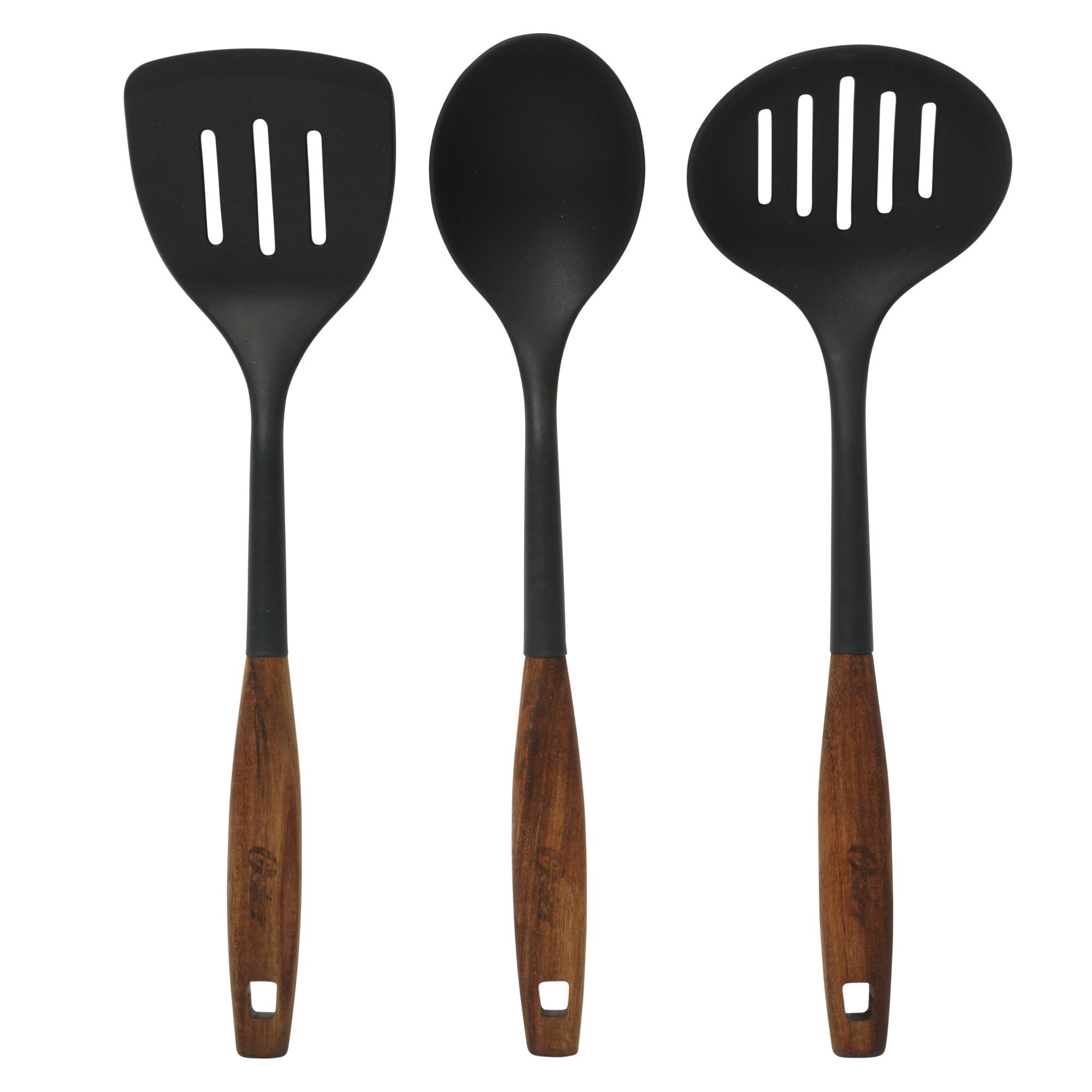 Oster Platinum Oxburg 14 Piece Forged Aluminum PFA Free Non-toxic Premium Ceramic Non Stick Interior Cookware & Kitchen Tools Set - Black W. Wood Handles - Image 7