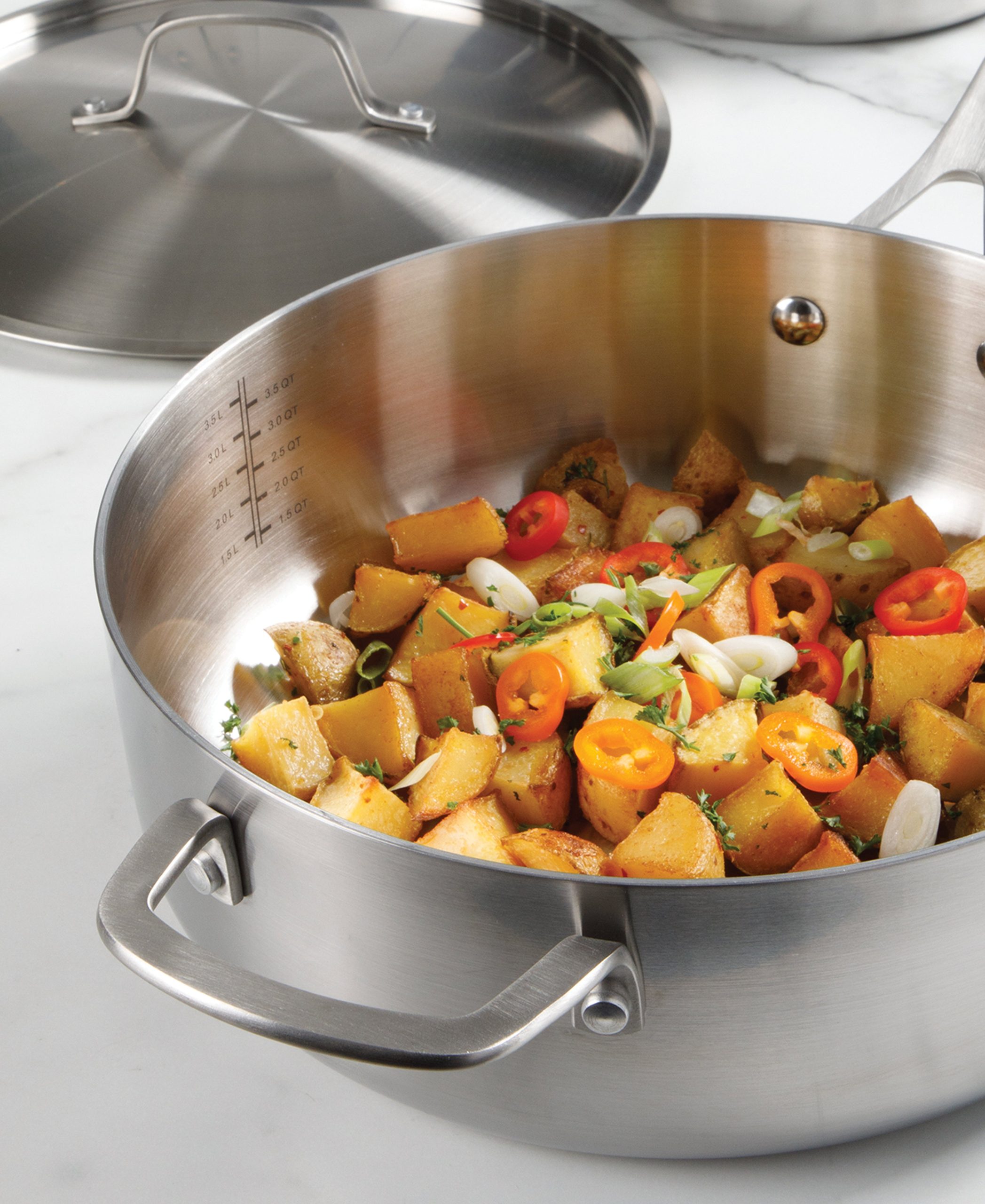Sur La Table Pike and Pine 10-Piece Triply Stainless Steel Cookware Set w/ Stainless Steel Lids and Cast Handles - Image 5
