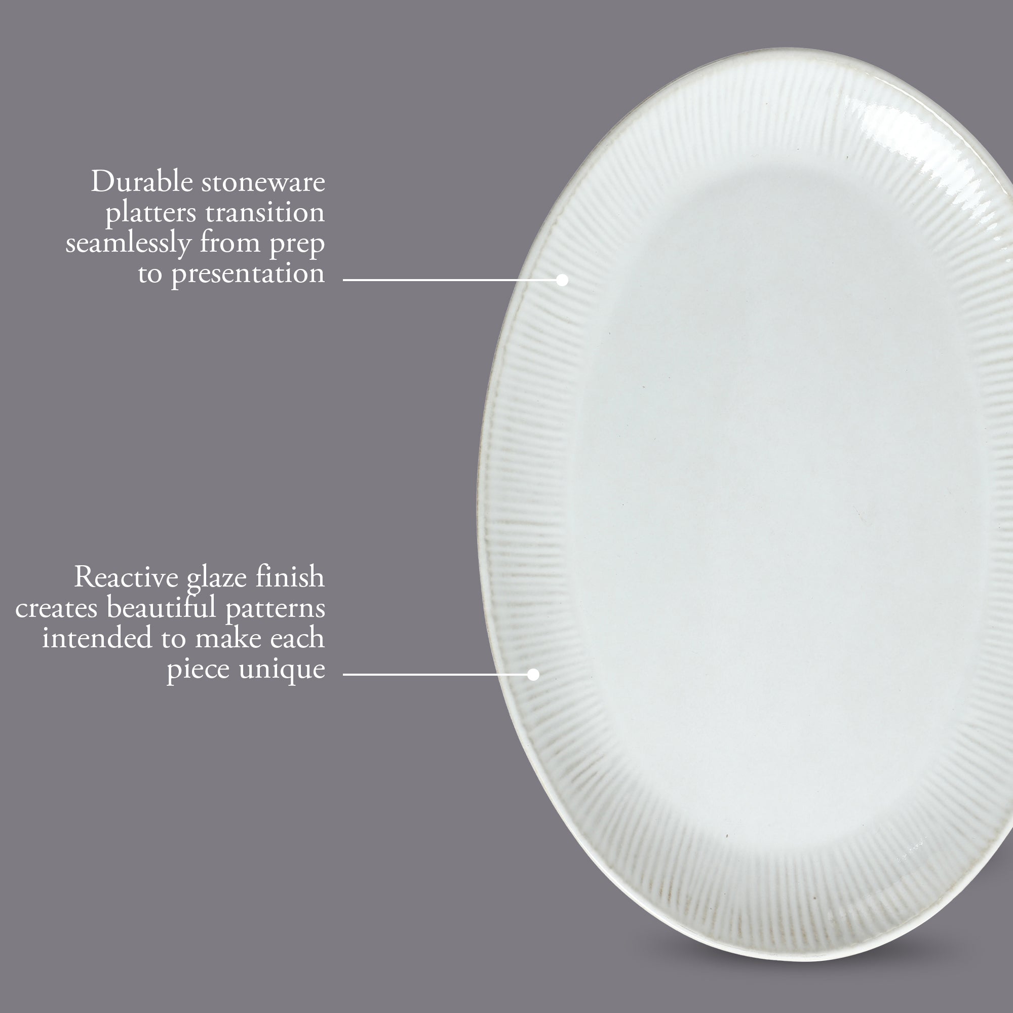 Gibson Elite Sandy Pines 3 Piece Oval Platter Set, 15.7”, 13.75” & 12” Stoneware Serving Platters, Reactive Glaze Finish, Microwave & Dishwasher Safe - Image 13