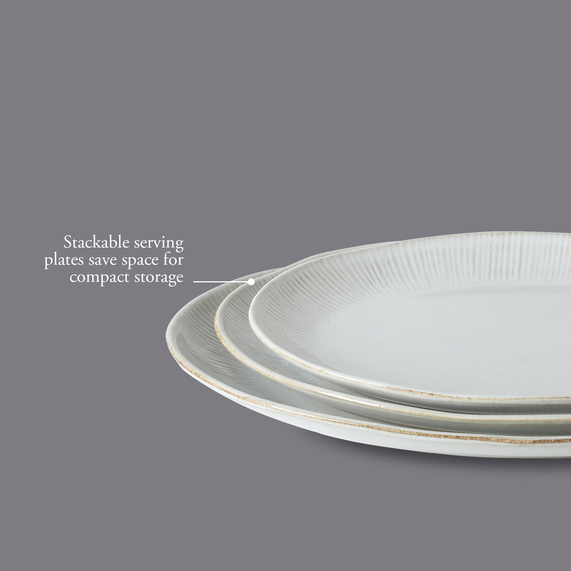 Gibson Elite Sandy Pines 3 Piece Oval Platter Set, 15.7”, 13.75” & 12” Stoneware Serving Platters, Reactive Glaze Finish, Microwave & Dishwasher Safe - Image 14