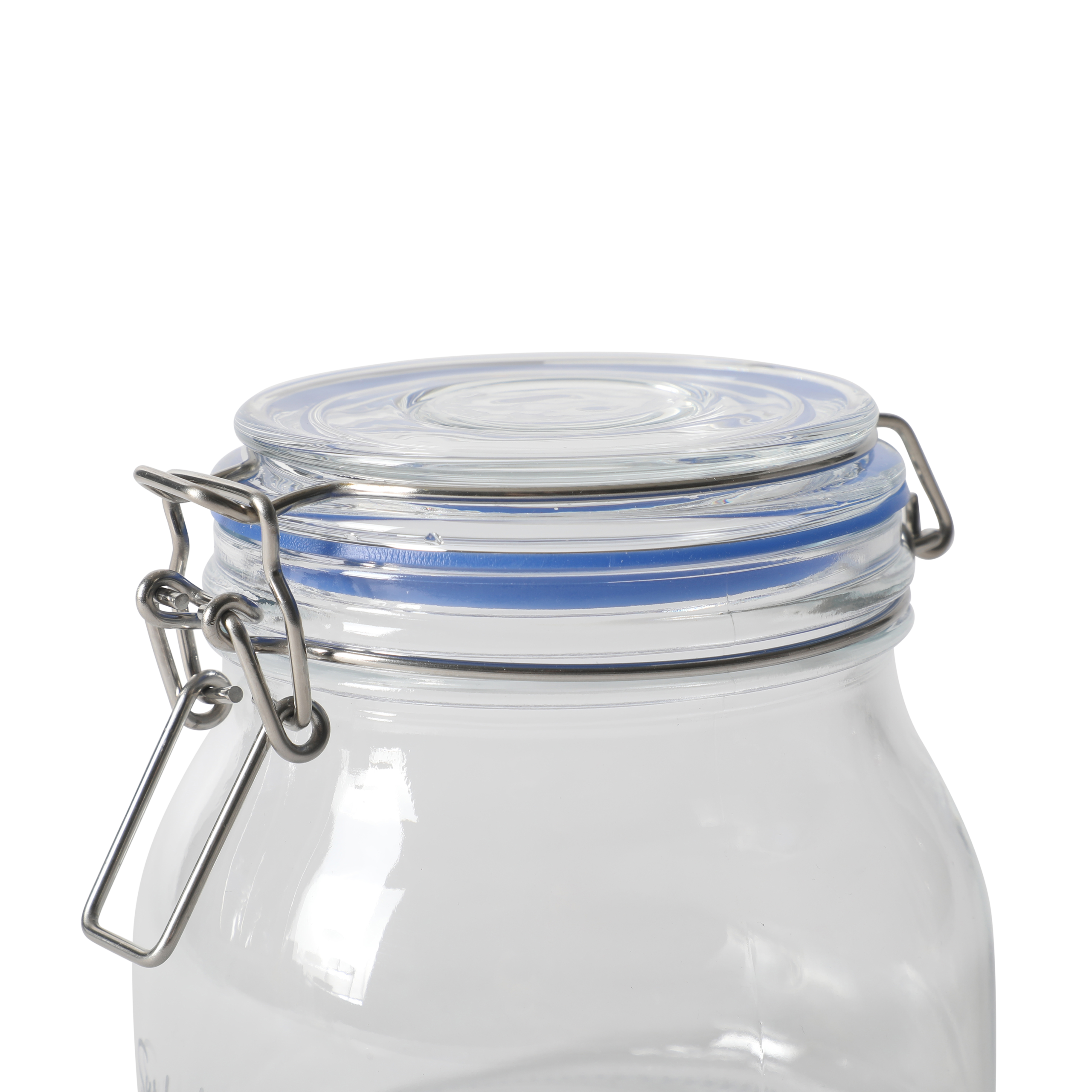 Sur La Table Lyon Court 4-Piece Glass Canister Set with Airtight Trigger Clamp Lids, Clear – 71 oz, 54 oz, 37 oz & 22.5 oz Sizes, Rubber Gasket Seal, Dishwasher Safe Food Storage Jars - Image 4