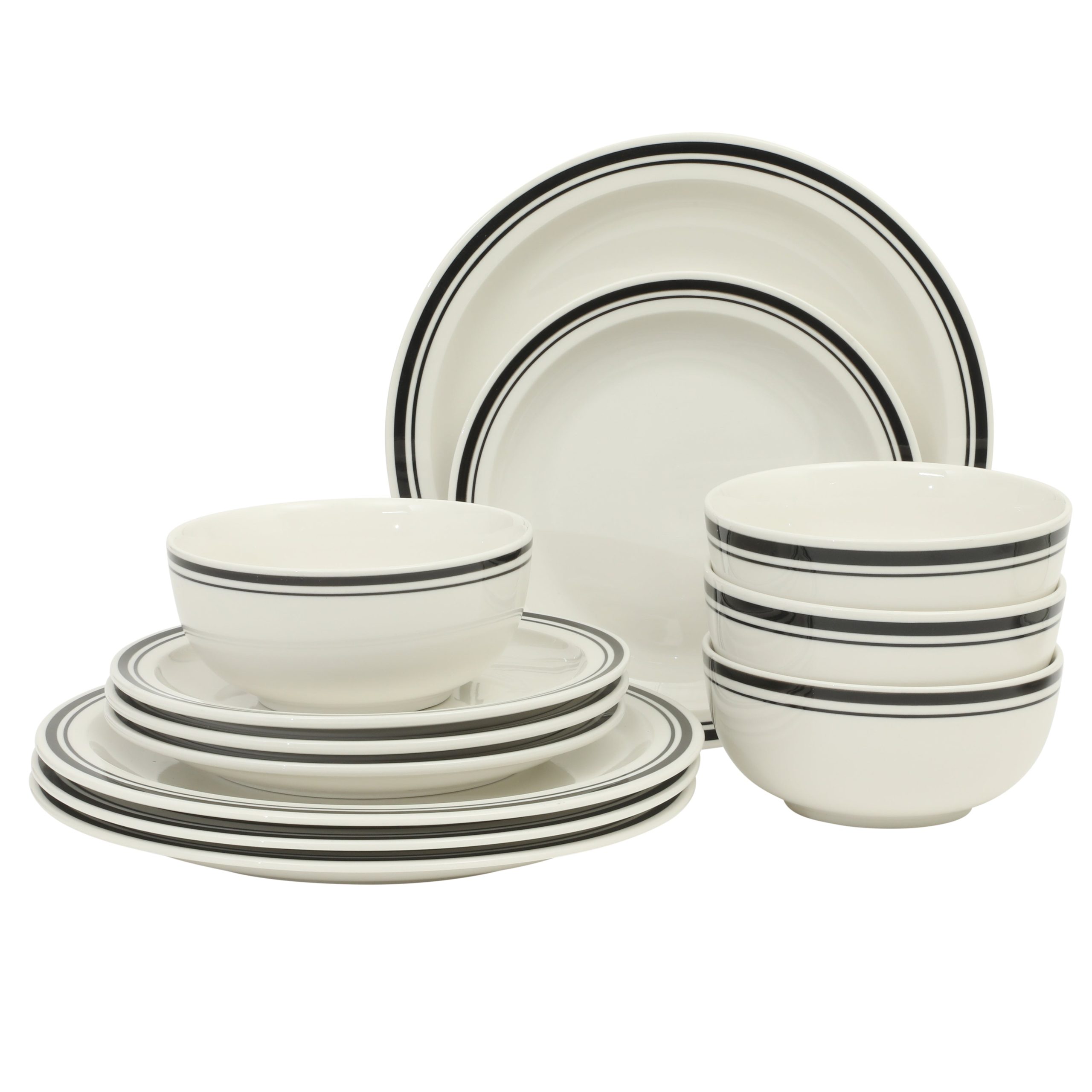 Gibson Home Hometown Diner 12-Piece Porcelain Dinnerware Set, Round Plates and Bowls Set for 4, Dishwasher Safe – Dinner Plate, Salad Plate & Cereal Bowl - Image 13