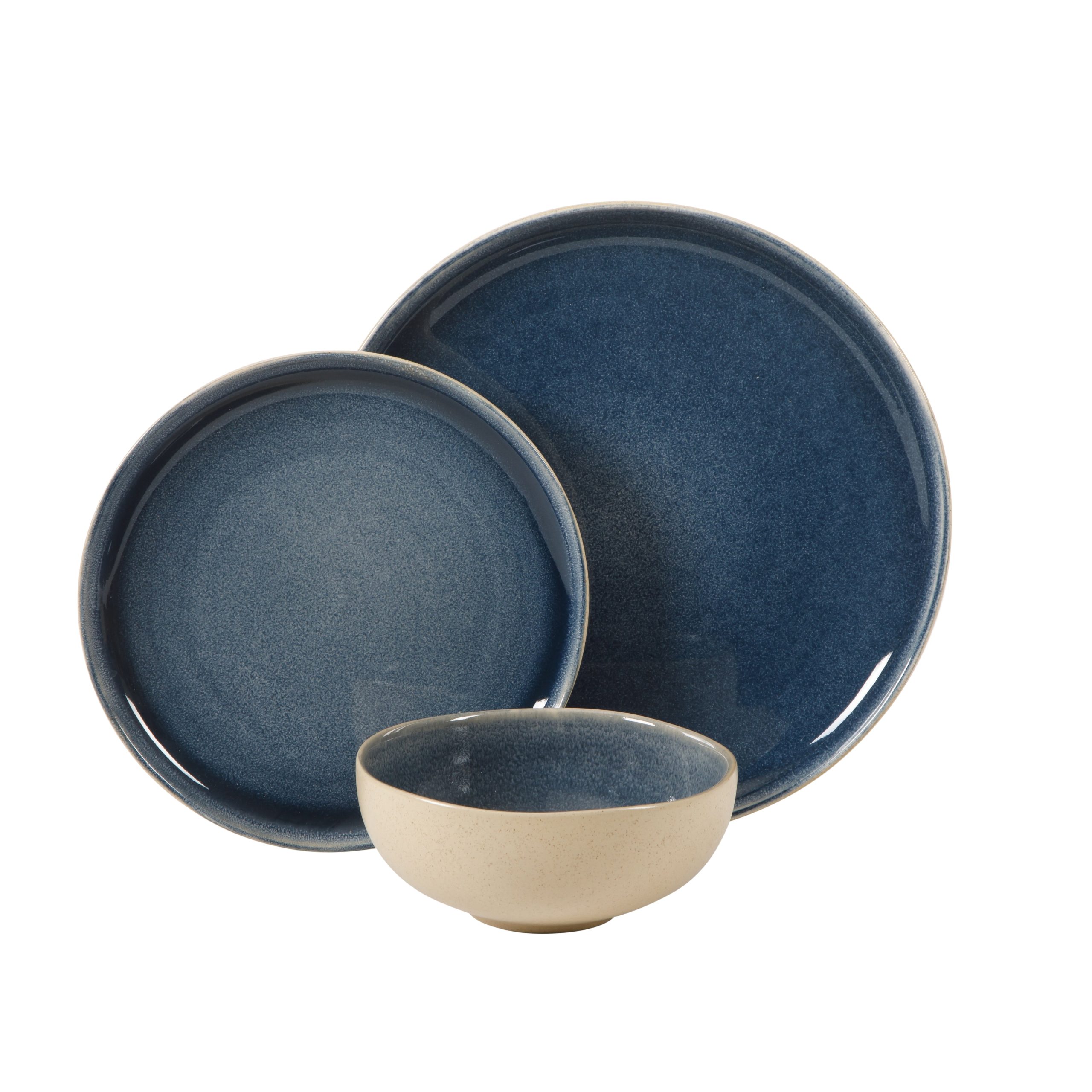 Gibson Elite Manila Bay 12-Piece Stoneware Dinnerware Set, Service for 4, Reactive Glaze Modern Artisan Plates, Bowls & Mugs, Round Design - Image 7