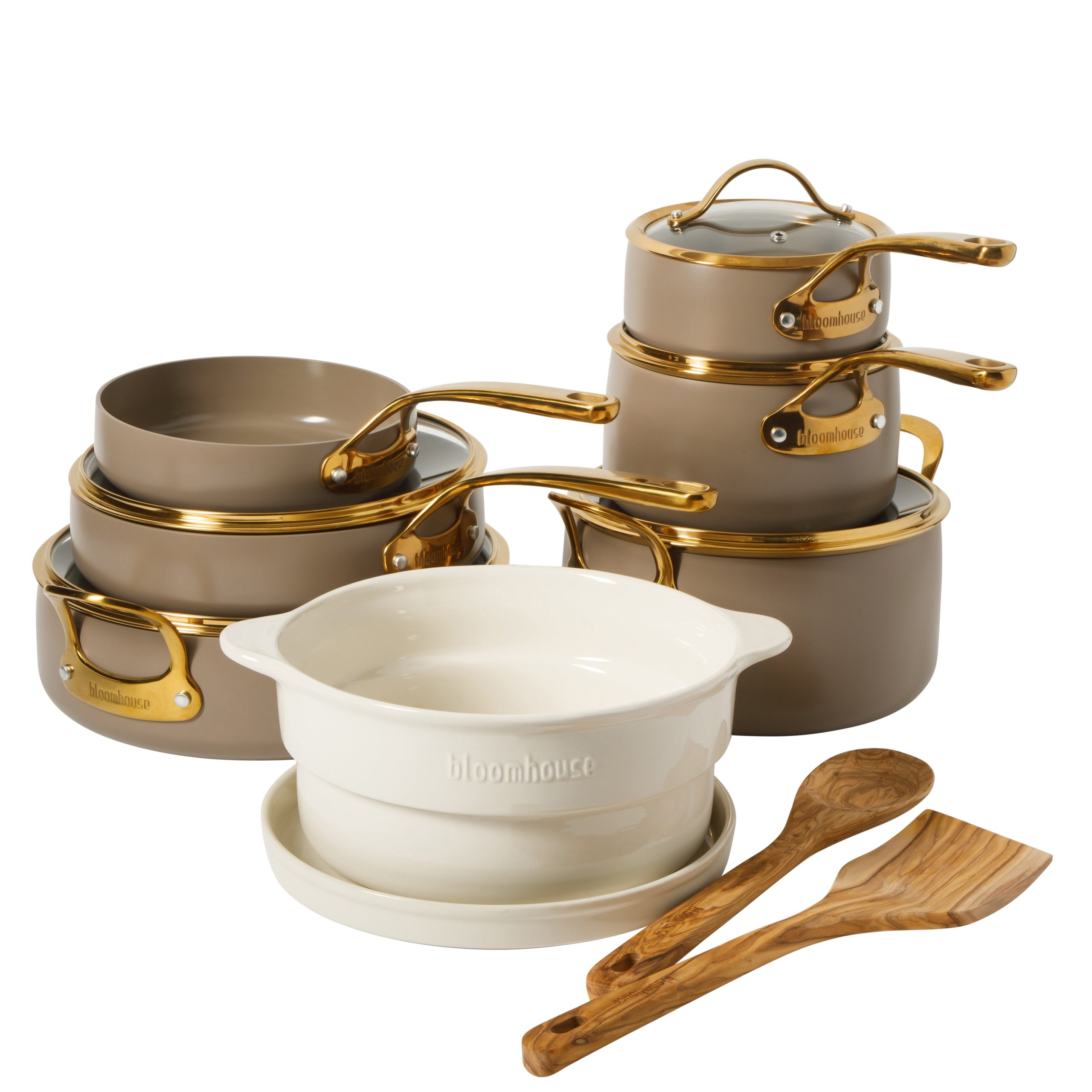 Bloomhouse 15 Piece Pots and Pans Heavy Duty Aluminum Premium PFA Free Ceramic Nonstick Dutch Oven Pot with Lid - Image 6