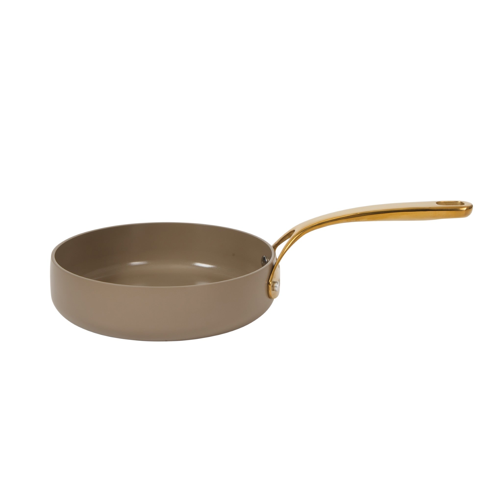 Bloomhouse 8 Inch Heavy Duty Aluminum Premium PFA Free Ceramic Nonstick Saute/Deep Frying Pan Skillet - Linen White with Gold Handle - Image 14