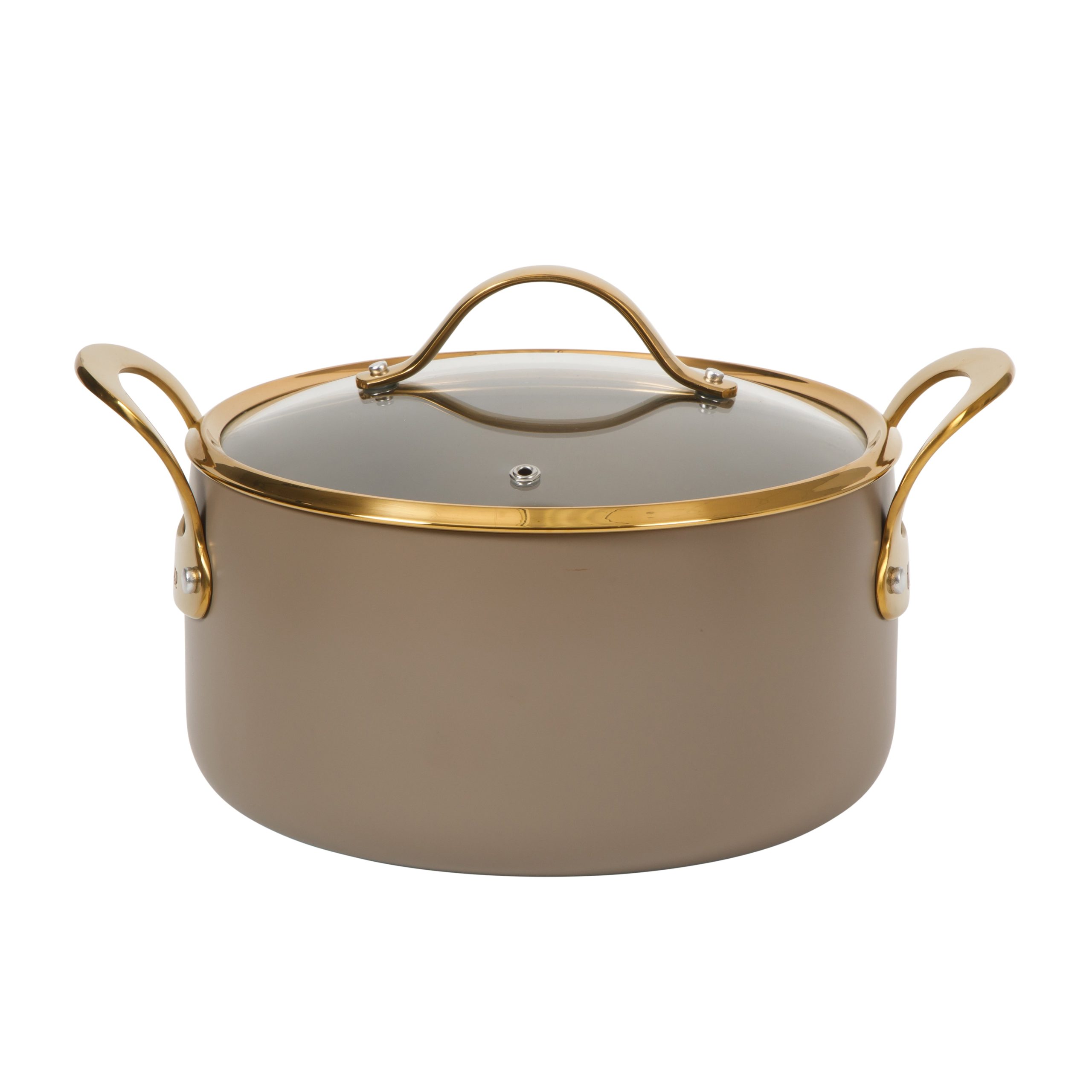 Bloomhouse 6 Quart Heavy Duty Aluminum Premium PFA Free Ceramic Nonstick Dutch Oven Pot with Lid - Linen White with Gold Handle - Image 14
