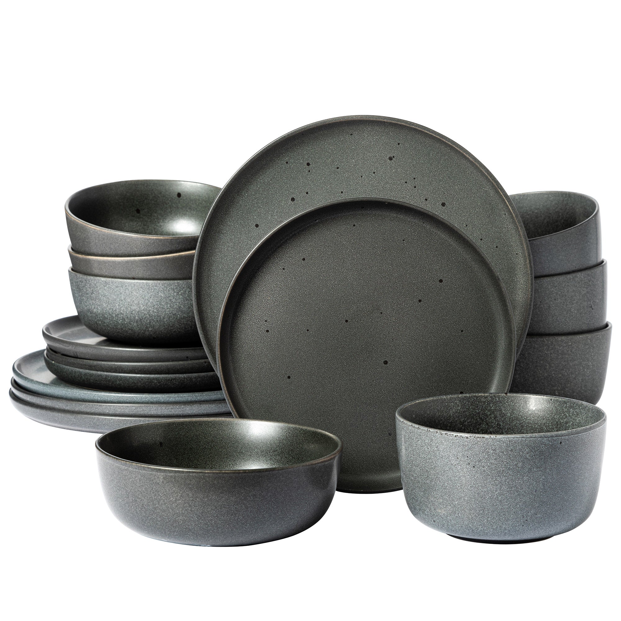 Gibson Elite James Street 16-Piece Reactive Stoneware Double Bowl Dinnerware Set - Image 9