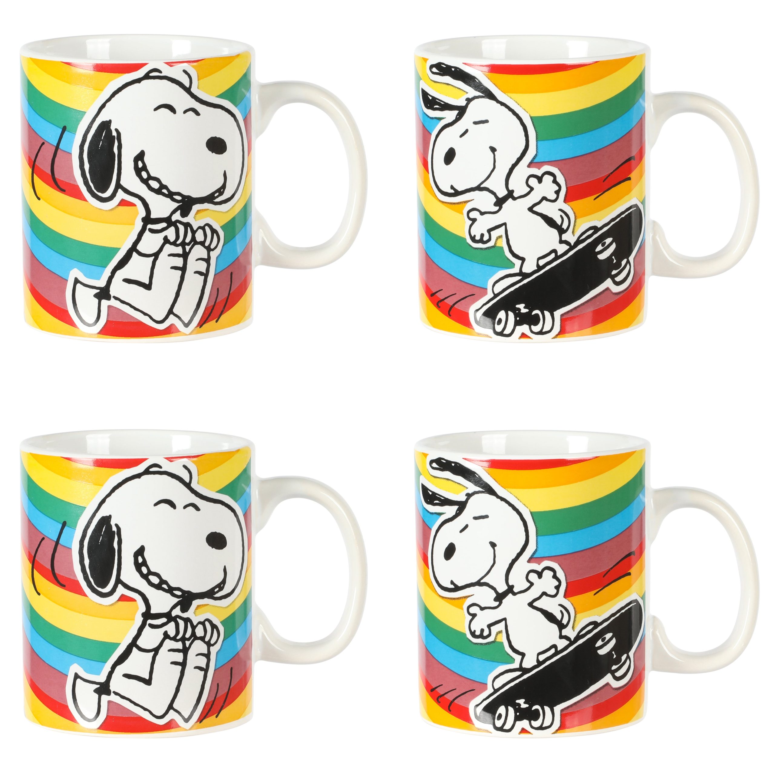 Peanuts 70th Anniversary 4-Piece 15oz Snoopy Stoneware Mug Set - Image 5