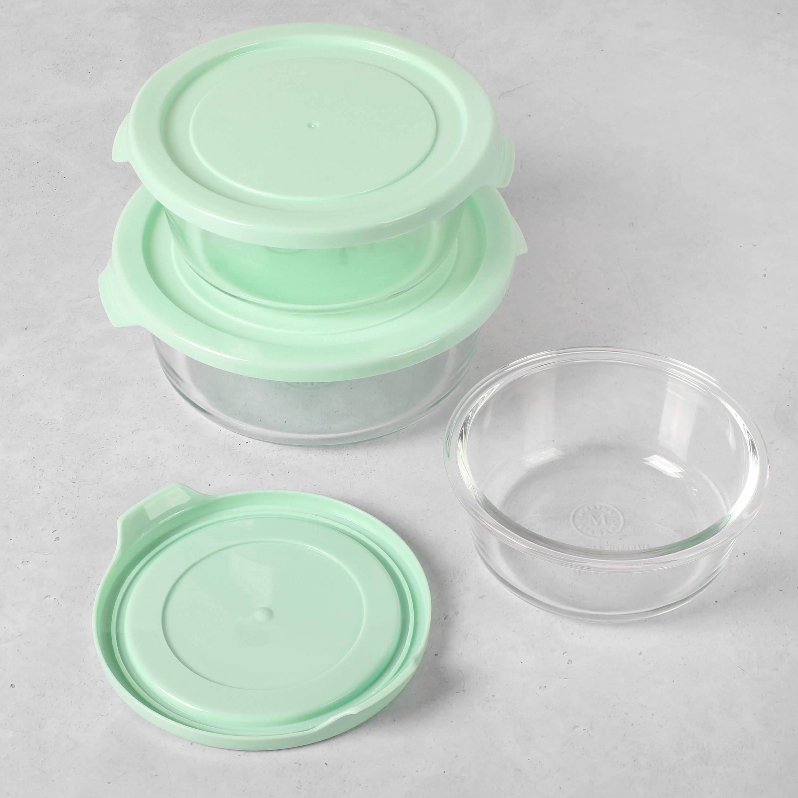 Martha Stewart Hadsell 6-Piece (32.1oz, 22oz, 13.5oz) Round Borosilicate Glass Storage Container Set w/ Lids - Image 2