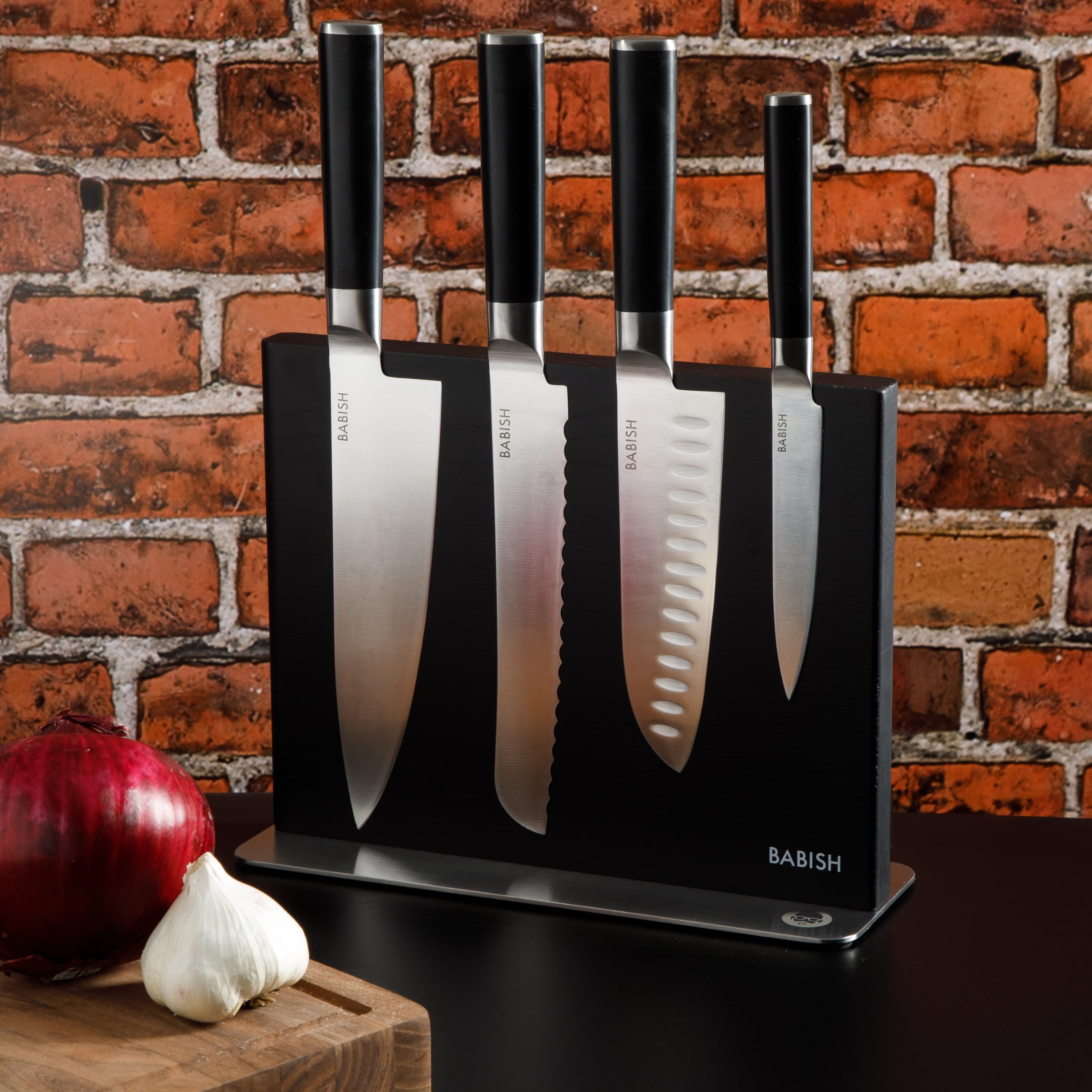 Babish 5 Piece 1.4116 German Steel Magnetic Knife Block Set - Image 2
