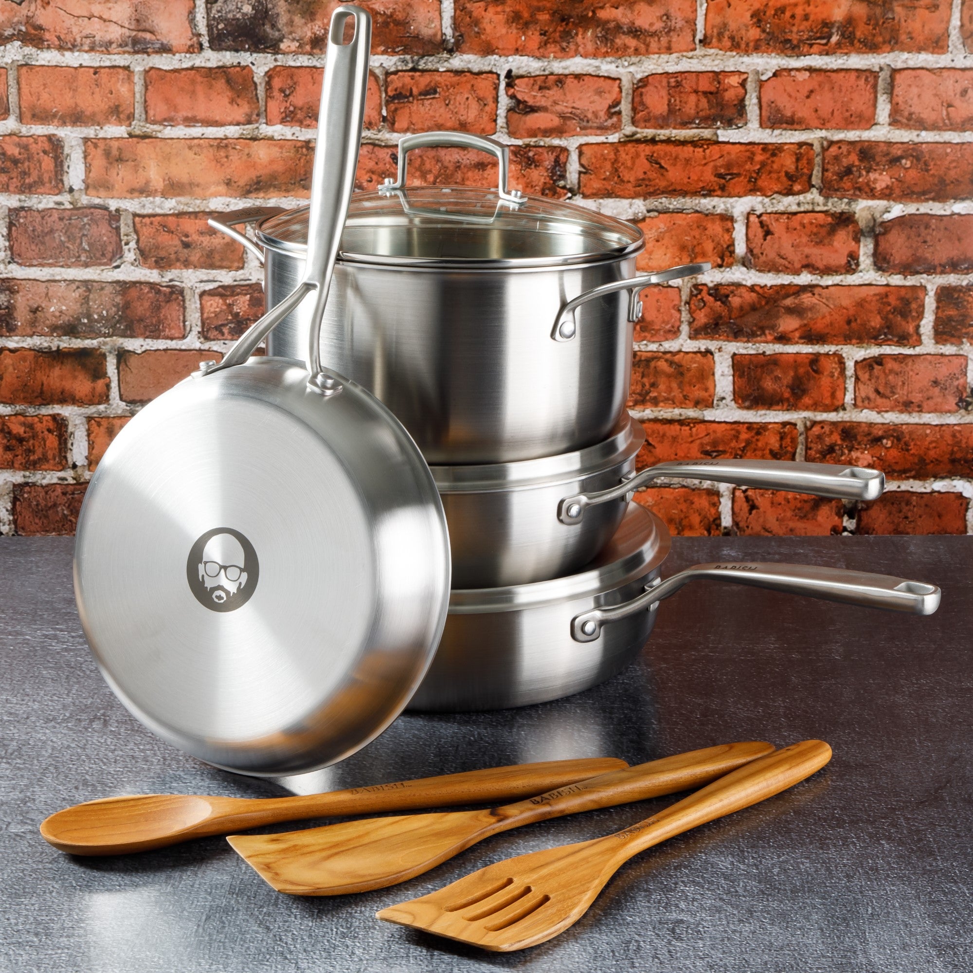 Babish 10 Piece Professional Tri Ply Non Toxic Pots and Pans Cookware Set - Image 5