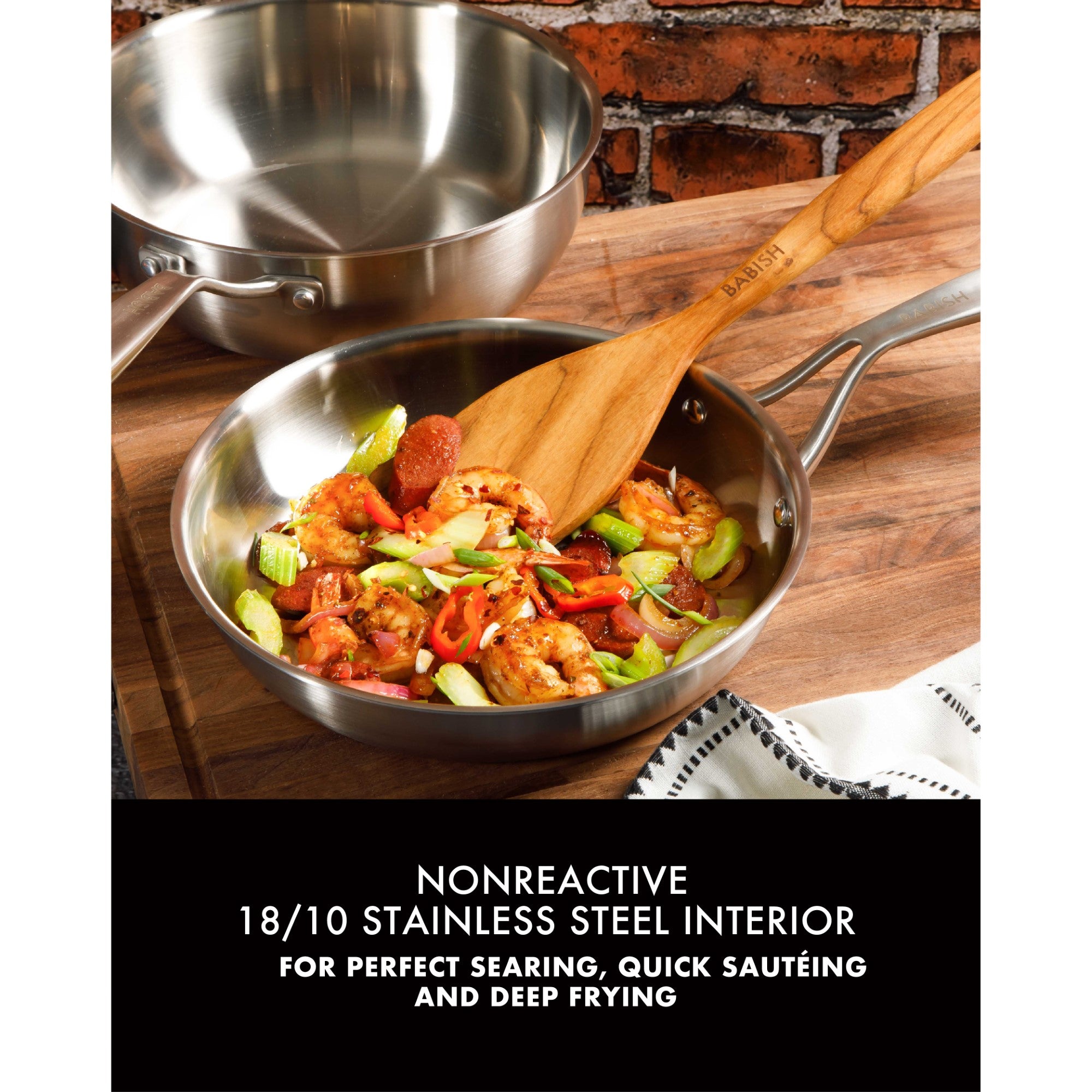 Babish 10 Piece Professional Tri Ply Non Toxic Pots and Pans Cookware Set - Image 10
